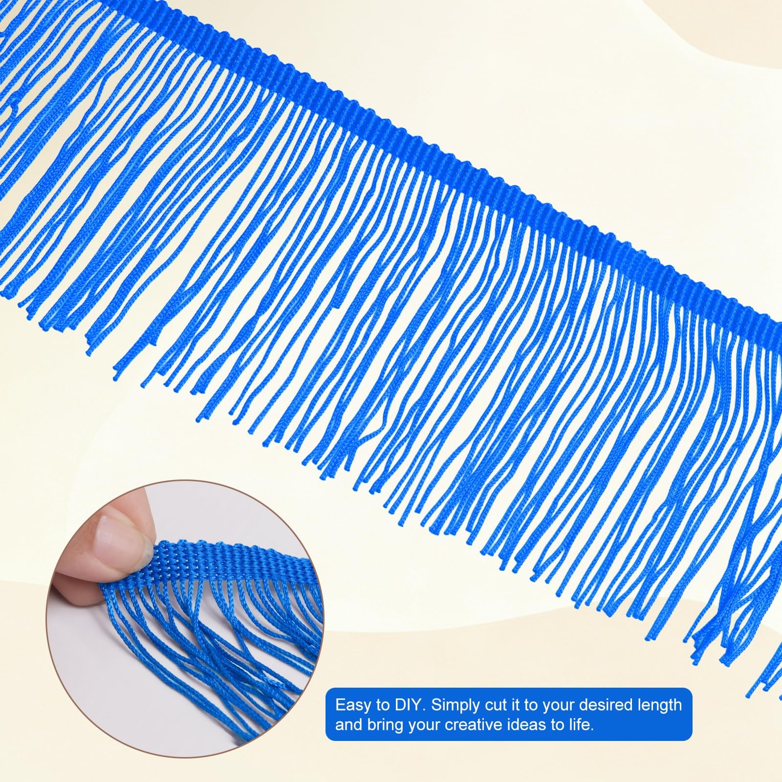 MAGJERO Royal Blue Fringe Trim 6″ 3 Yards