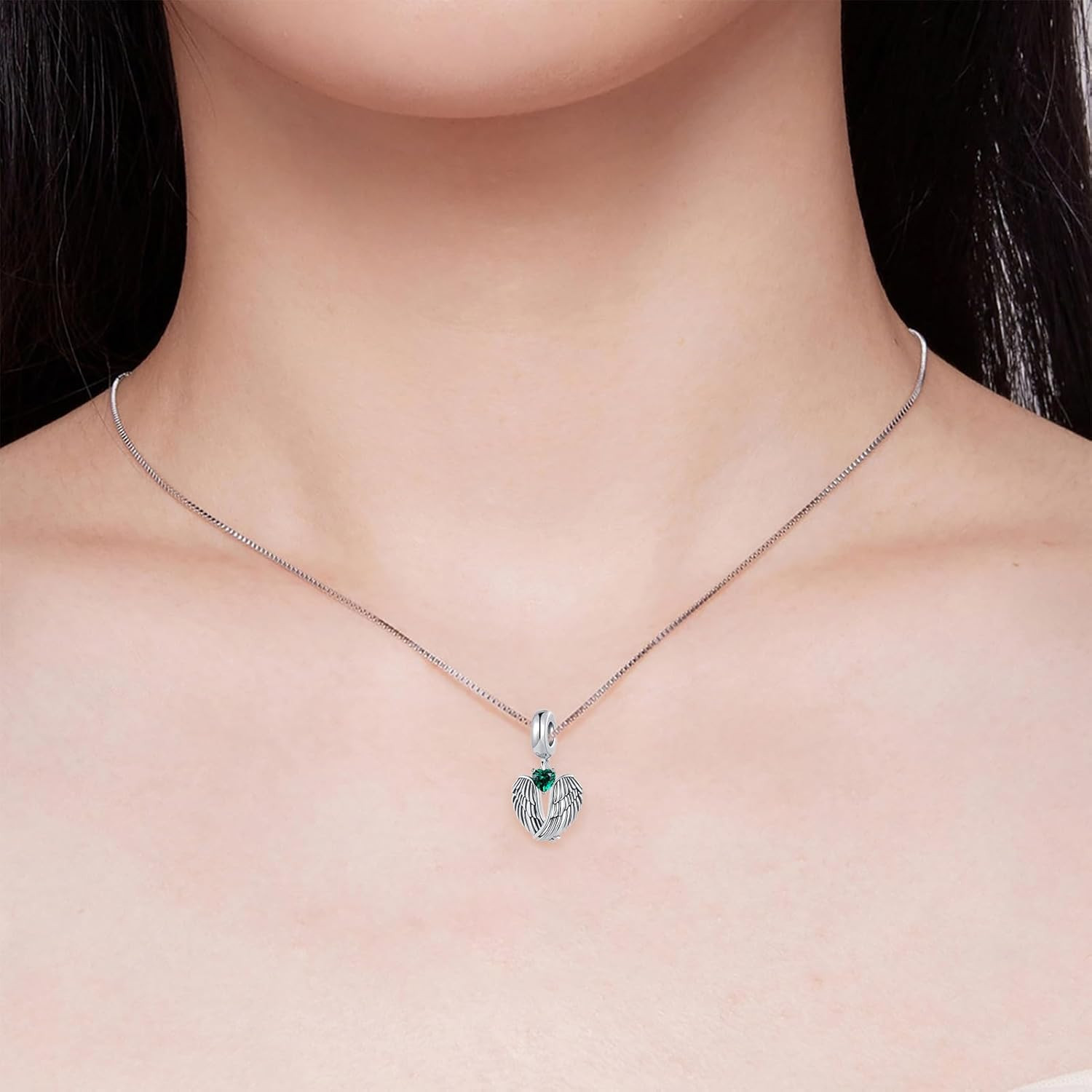 Guardian Angel Wings Charm May Heart Birthstone Bead Compatible with Bra