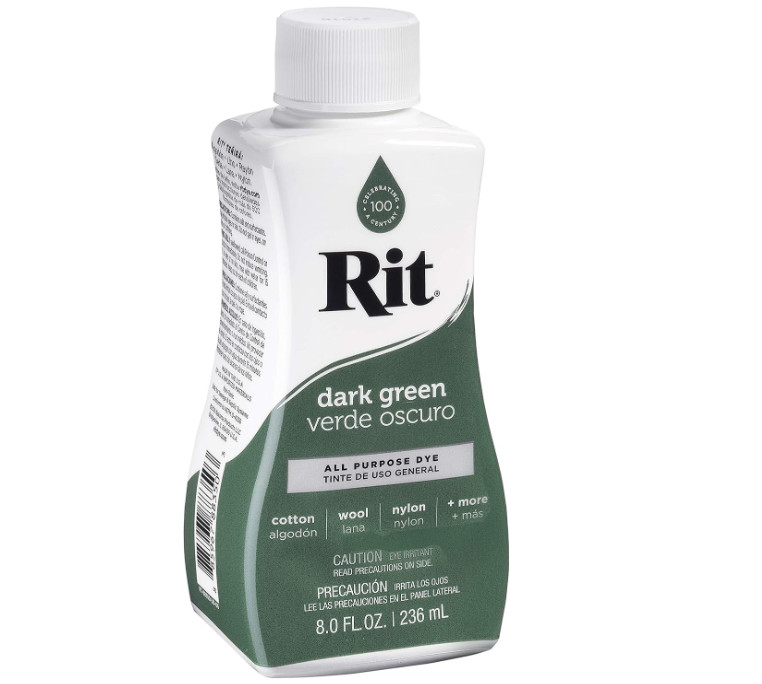 Rit Liquid Fabric Dye, 8-Ounce, Dark Green, 8 Fl Oz (Pack of 1)