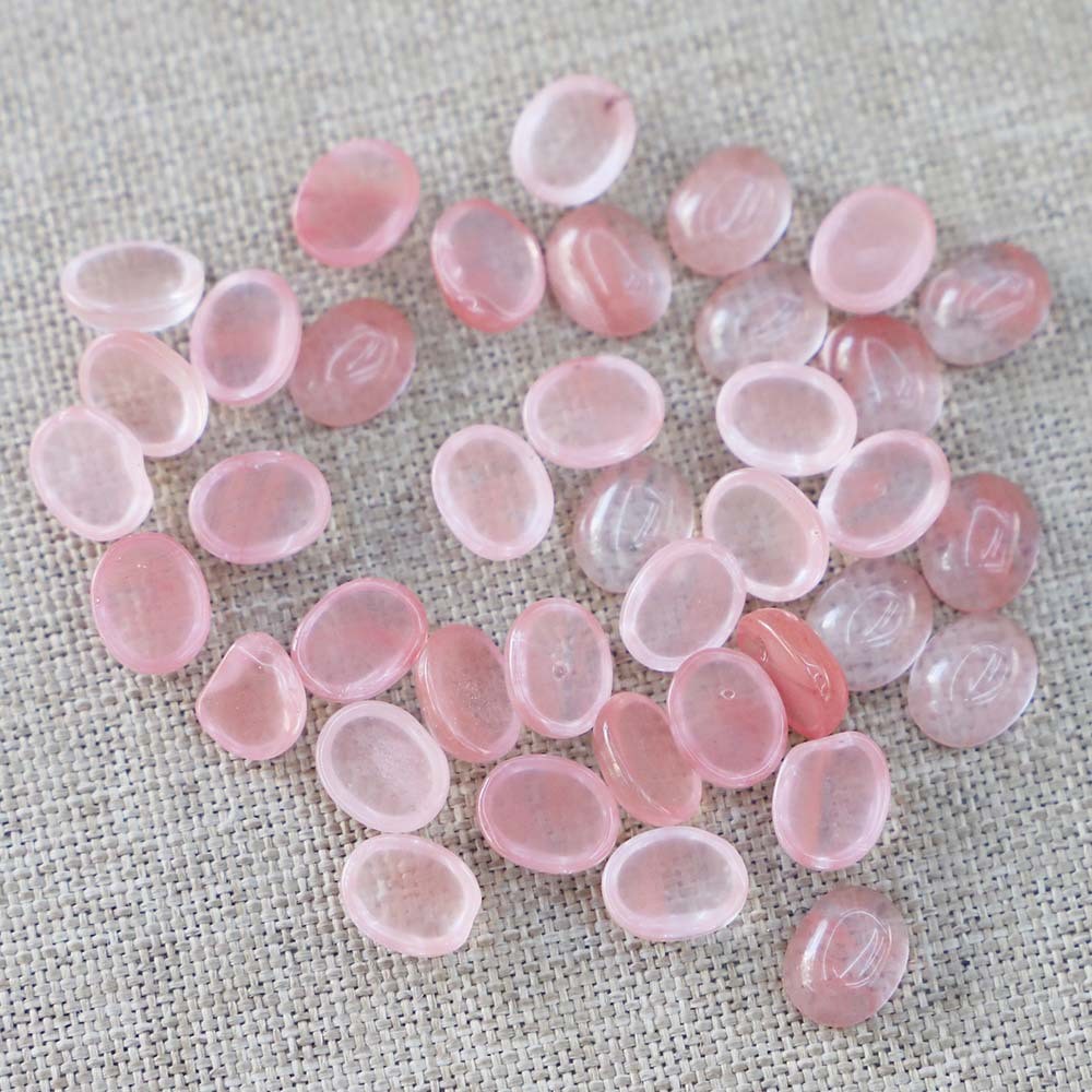 100pcs Artificial Cherry Quartz Stone Oval CAB CABOCHON 8x10mm Jewelry No Holes