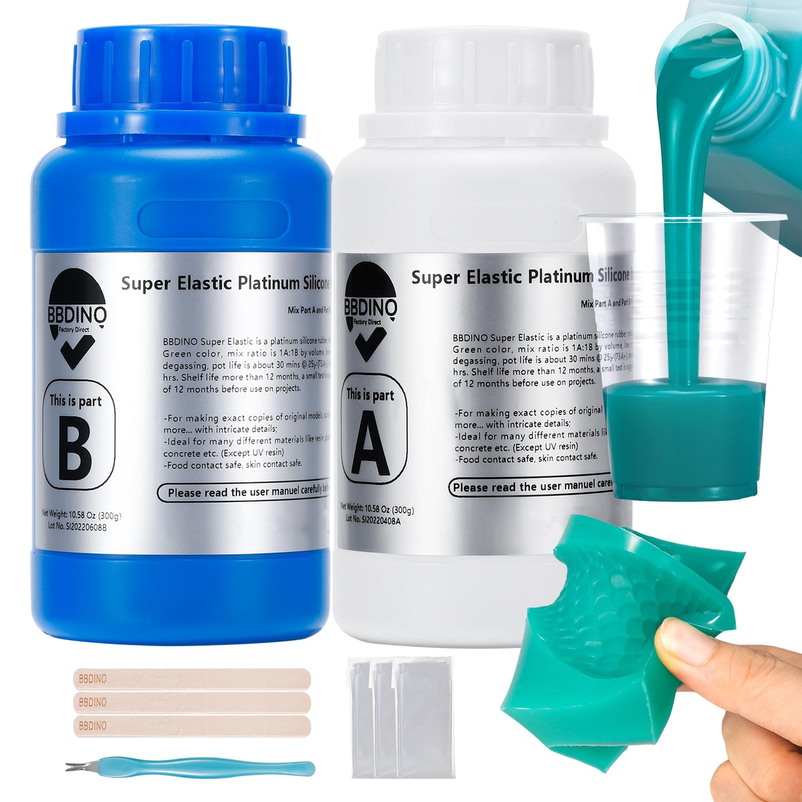 BBDINO Super Elastic Silicone Mold Making Kit Mold Making Silicone Rubber N.W.