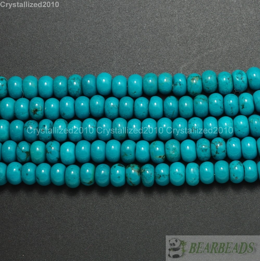 Natural Turquoise Gemstone Rondelle Spacer Beads 3mm 4mm 6mm 8mm 10mm 12mm 16″