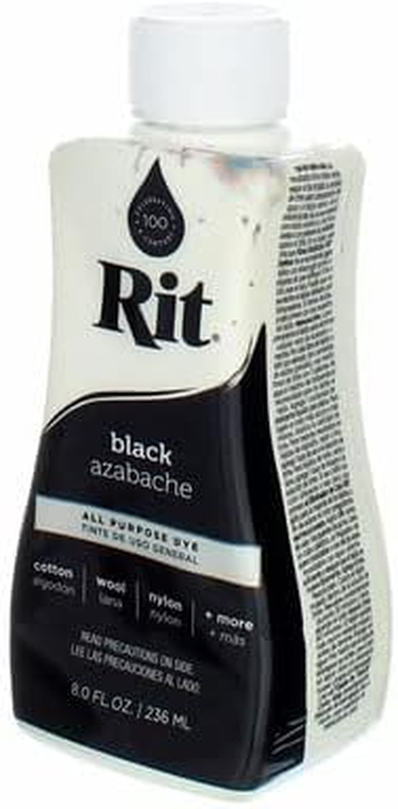 Liquid Black Dye 8 Oz All Purpose Fabric Dye for Cotton Polyester Acrylic