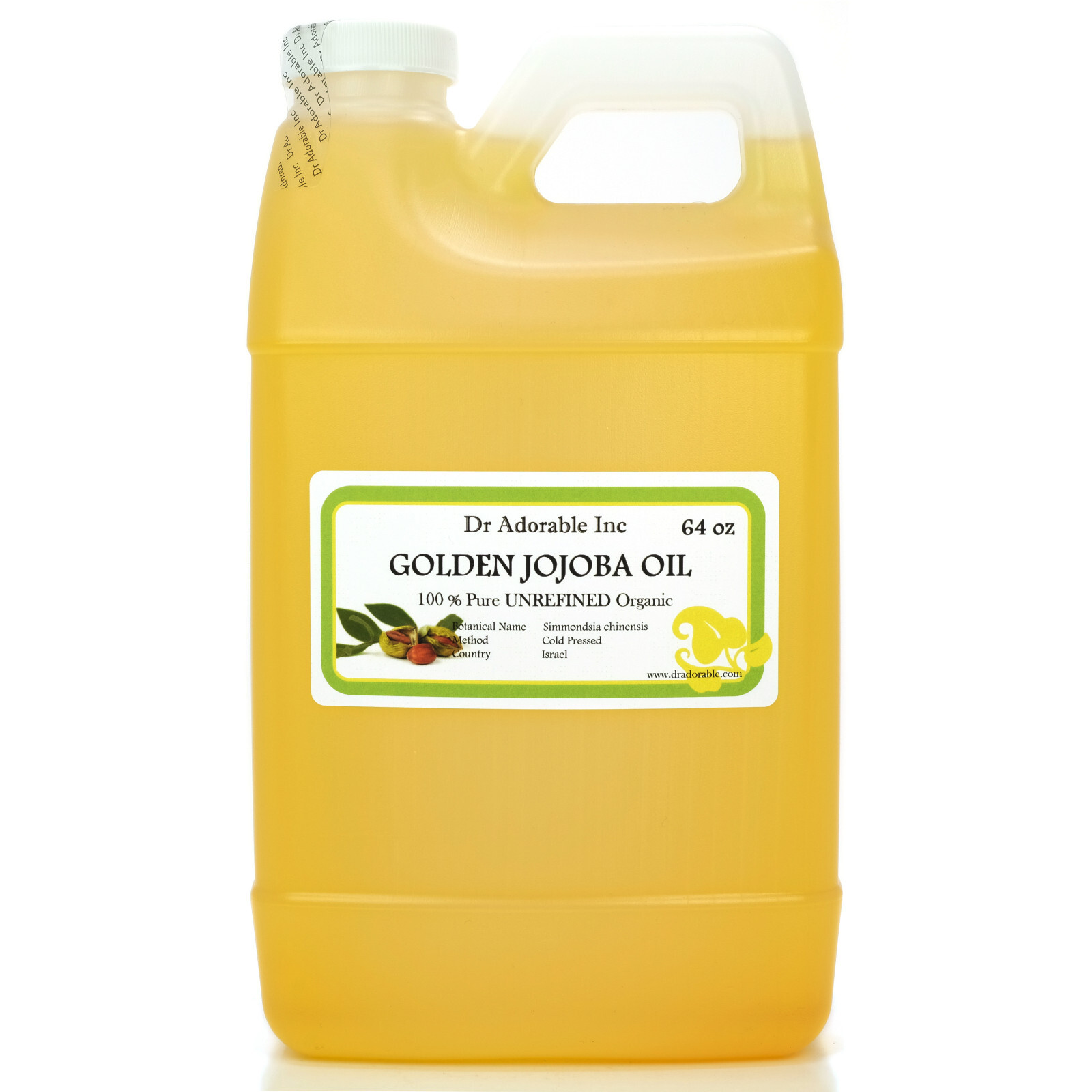 100% PURE ORGANIC JOJOBA OIL UNREFINED VIRGIN COLD PRESSED 64 OZ/2 QUARTERS
