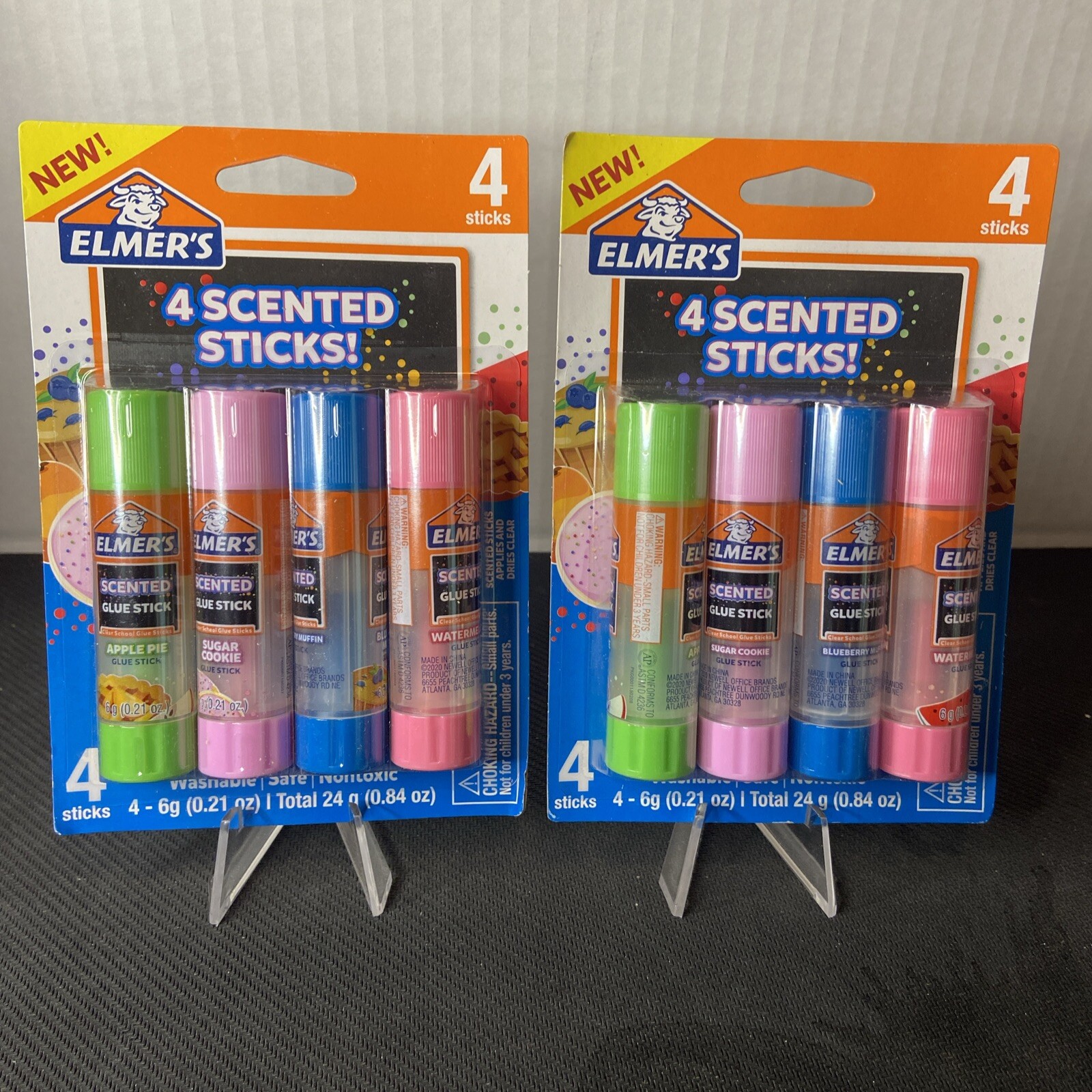 Set of 2 Elmer’s 4 stick pack of Scented Glue Sticks! Washable-Safe-Non-Toxic