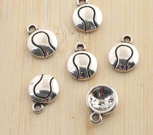 MIXED SET of 6 New BASEBALL Charms Tibetan Silver Alloy ONE EACH Free Shipping!