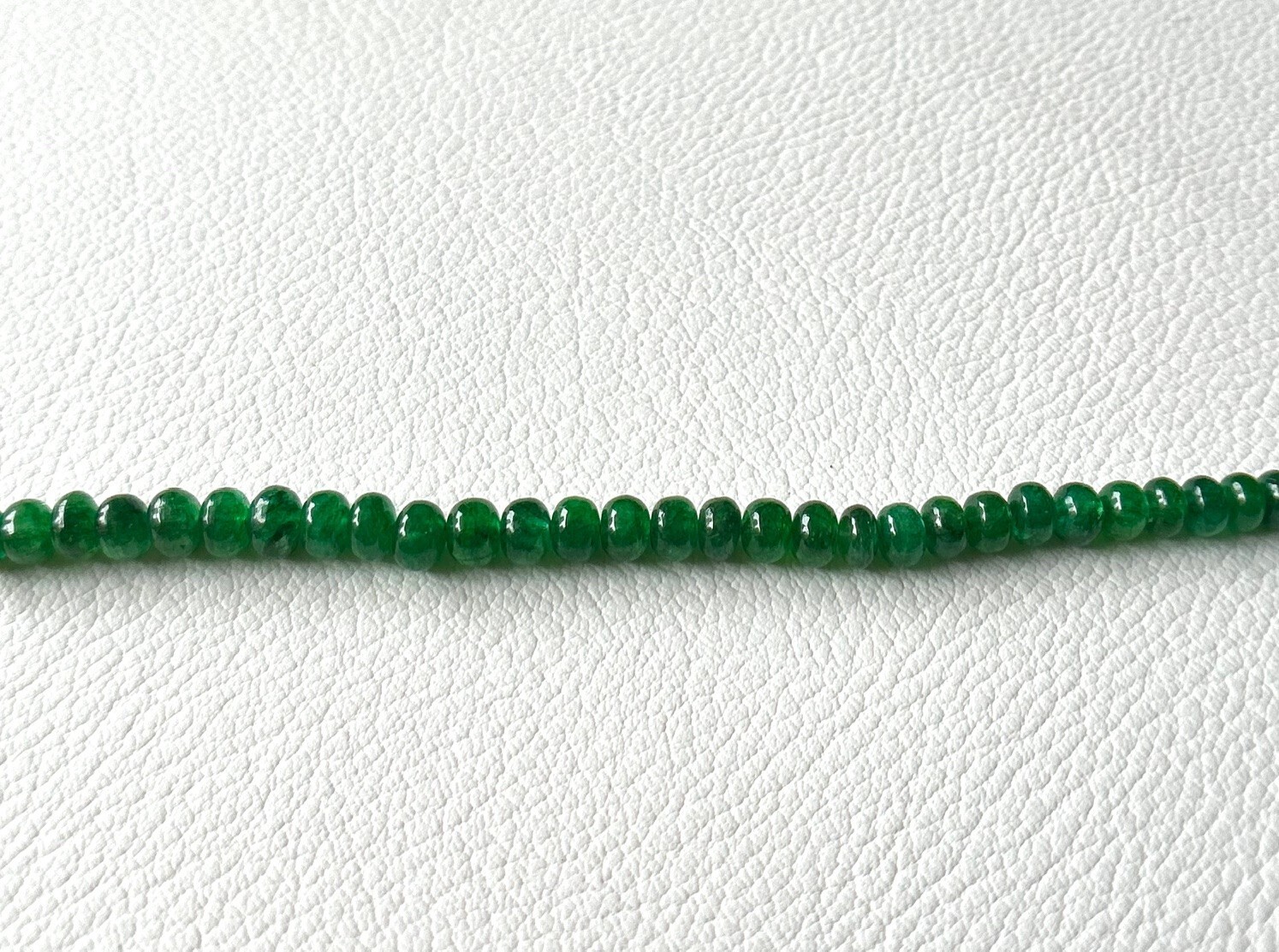 AAA-Natural Emerald Smooth Rondelle Hand Polished Loose Emerald Beads Gemstone