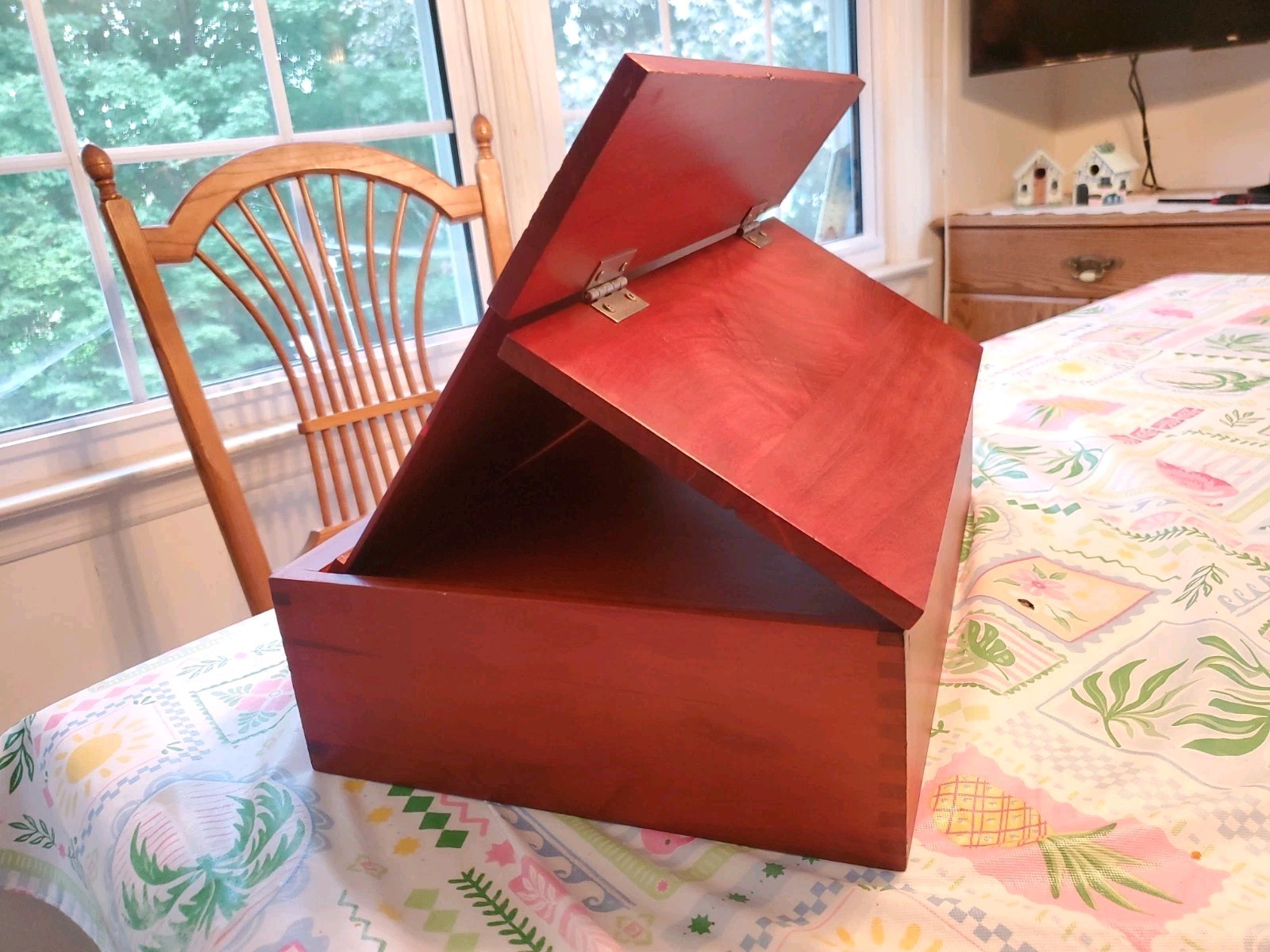 US Art Supply 2-Drawer Wood Art Tool Storage Box & Fold Up Easel Refinished UEC