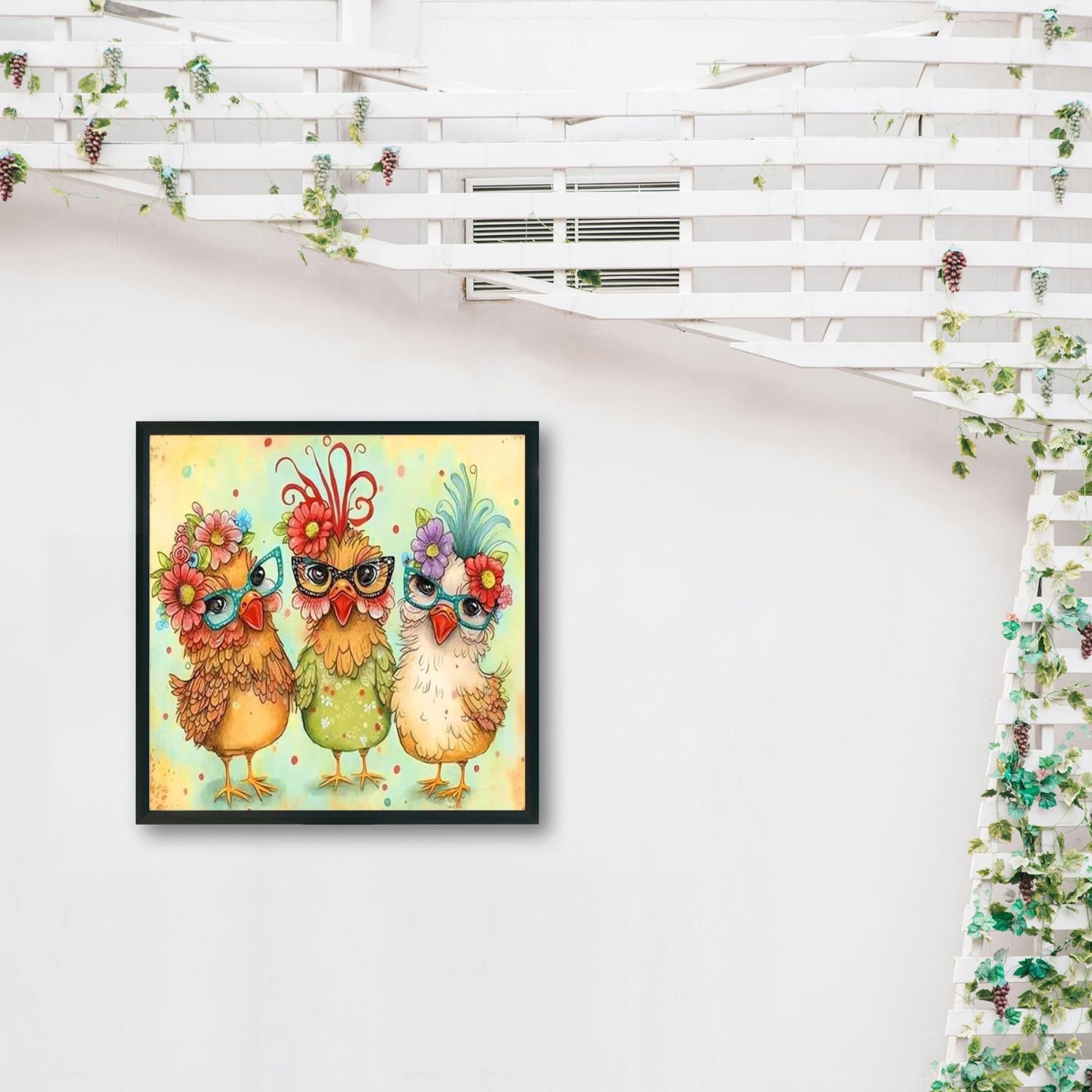 MBNTJHT Hen Chicken Stamped Cross Stitch Kits for 14X14inch, X24101