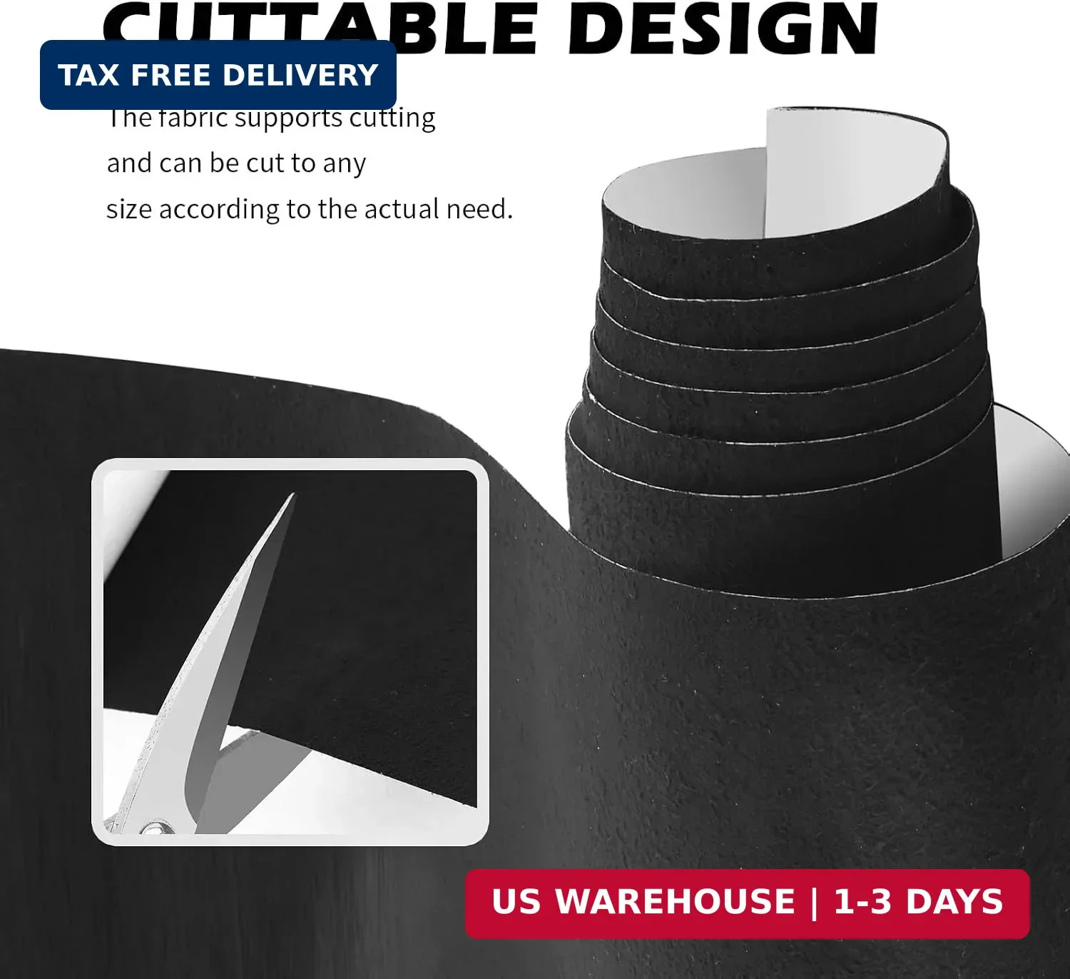 59.06″x15.75″ Black Suede Headliner,Cuttable & Self-Adhesive Suede Fabric Interi