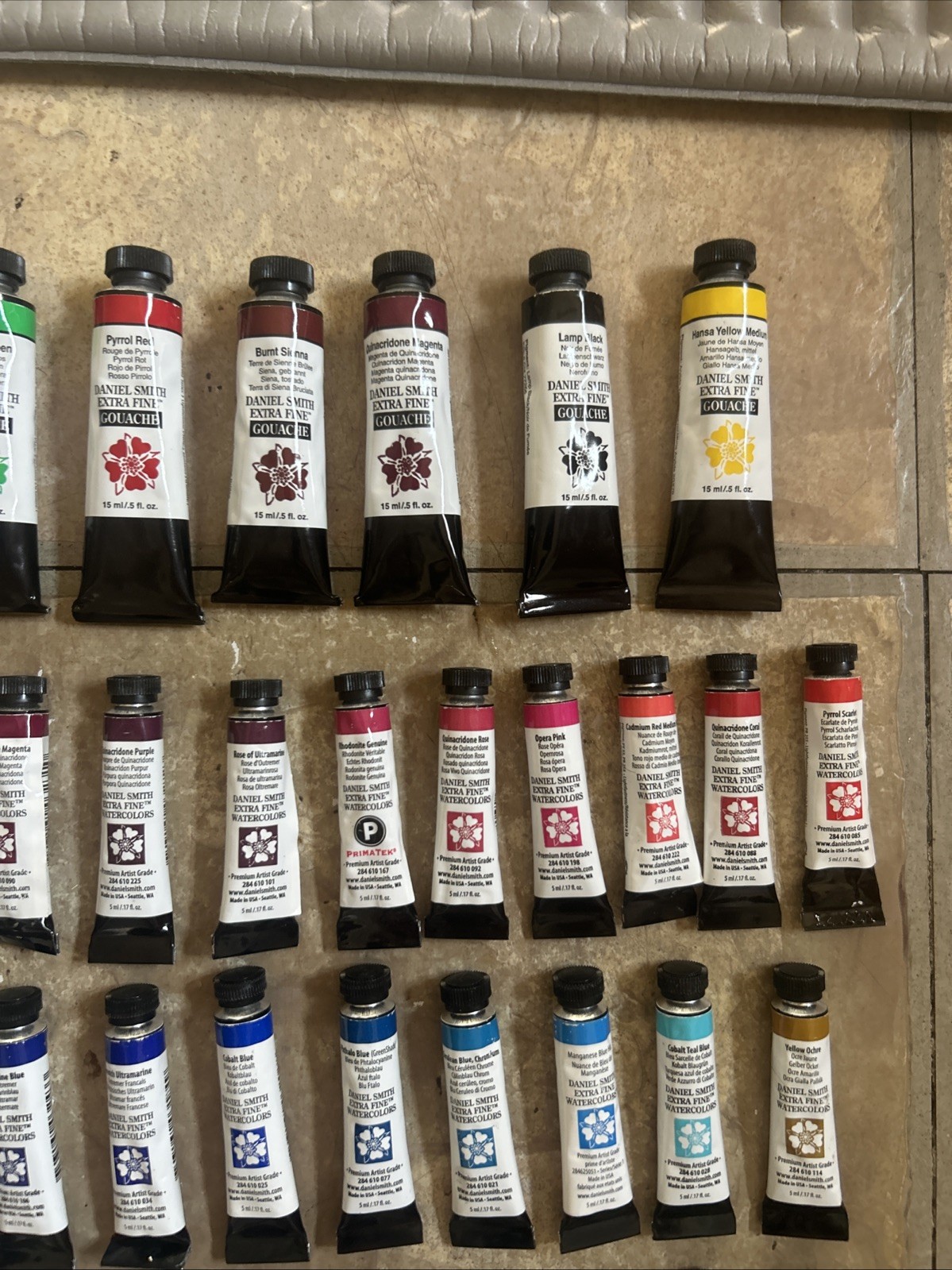 Lot Of 47 Daniel Smith Extra Fine Watercolors – 5ml + 15ml Gouache NEW