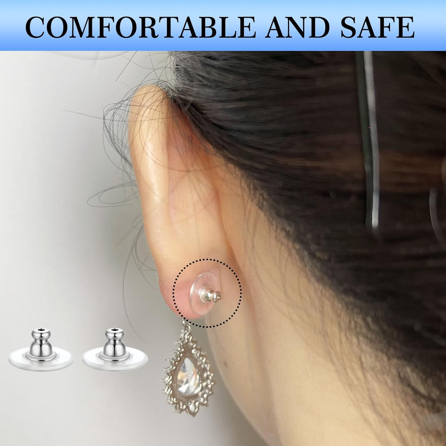 100 Pcs Metal Earring Clutch Jewelry Making Tools Back Stopper Backs with Pad