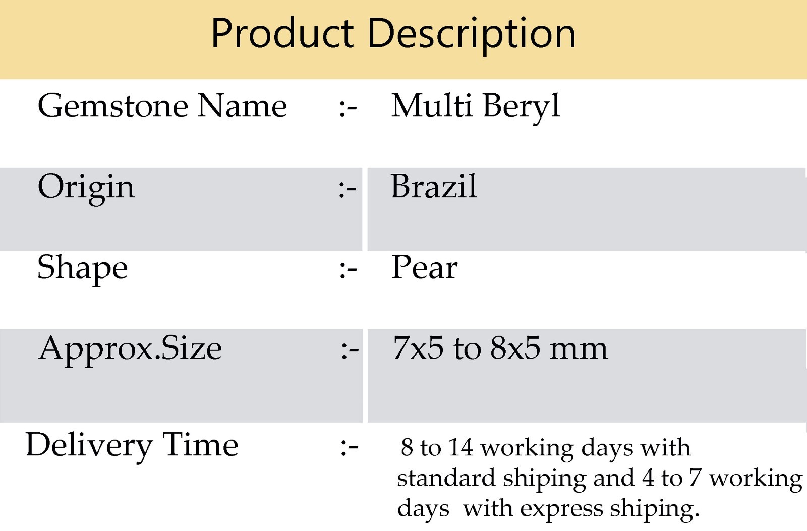 Natural Multi Beryl Gems 7×5 to 8×5 mm Size Smooth Pear Shape Beads 7.5″ Strand