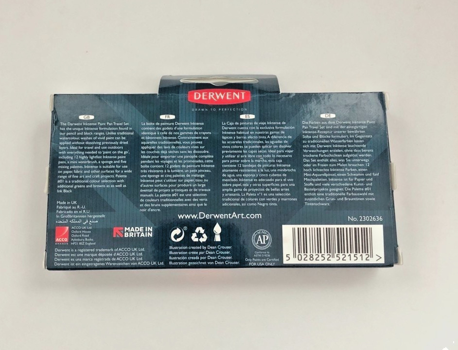 Derwent Inktense Paint 12 Pan Palette #01