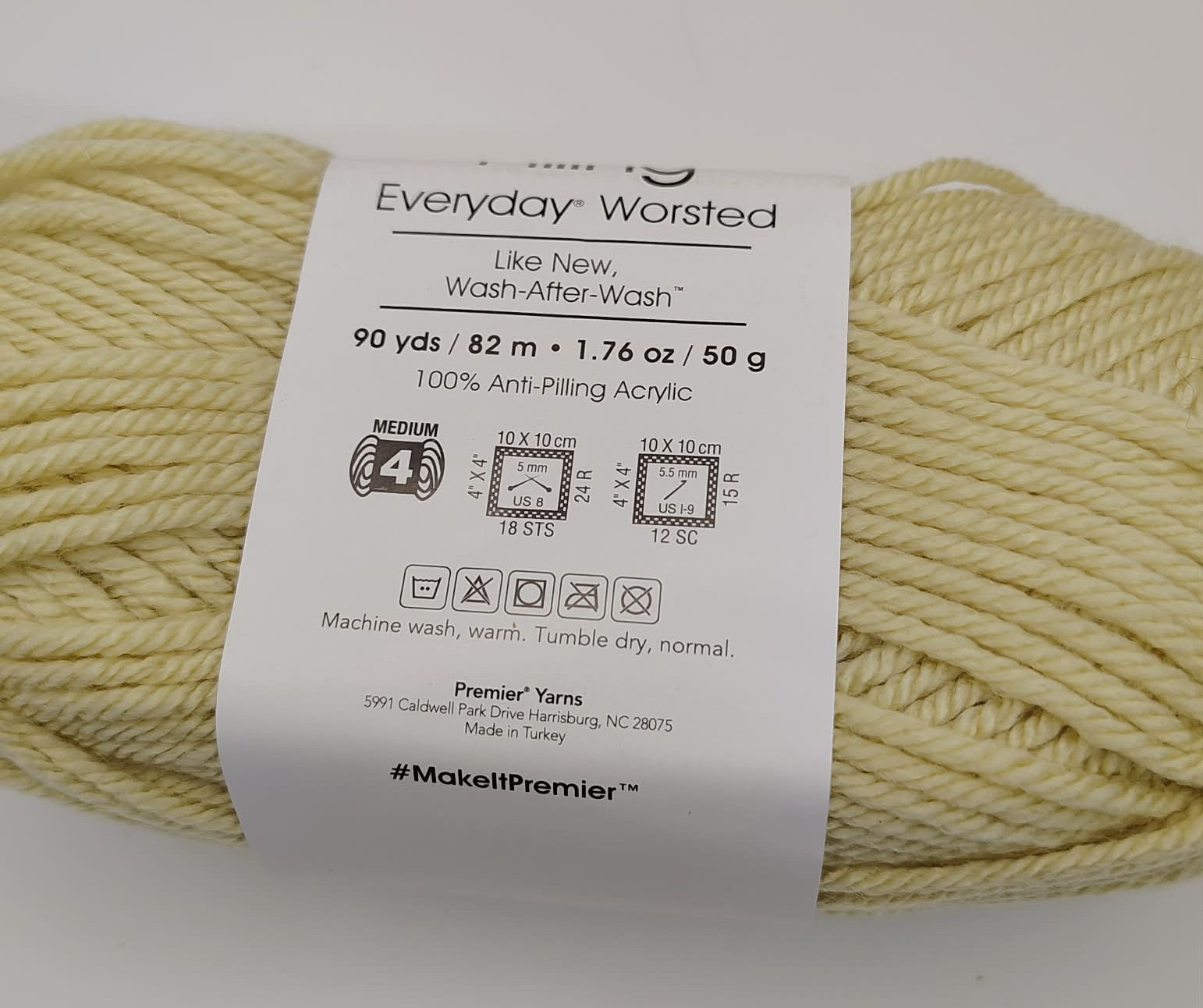 Lot of 4 Annie’s Kit Clubs Pemier Acrylic Yarn Skeins Green Tea, Marigold, Honey