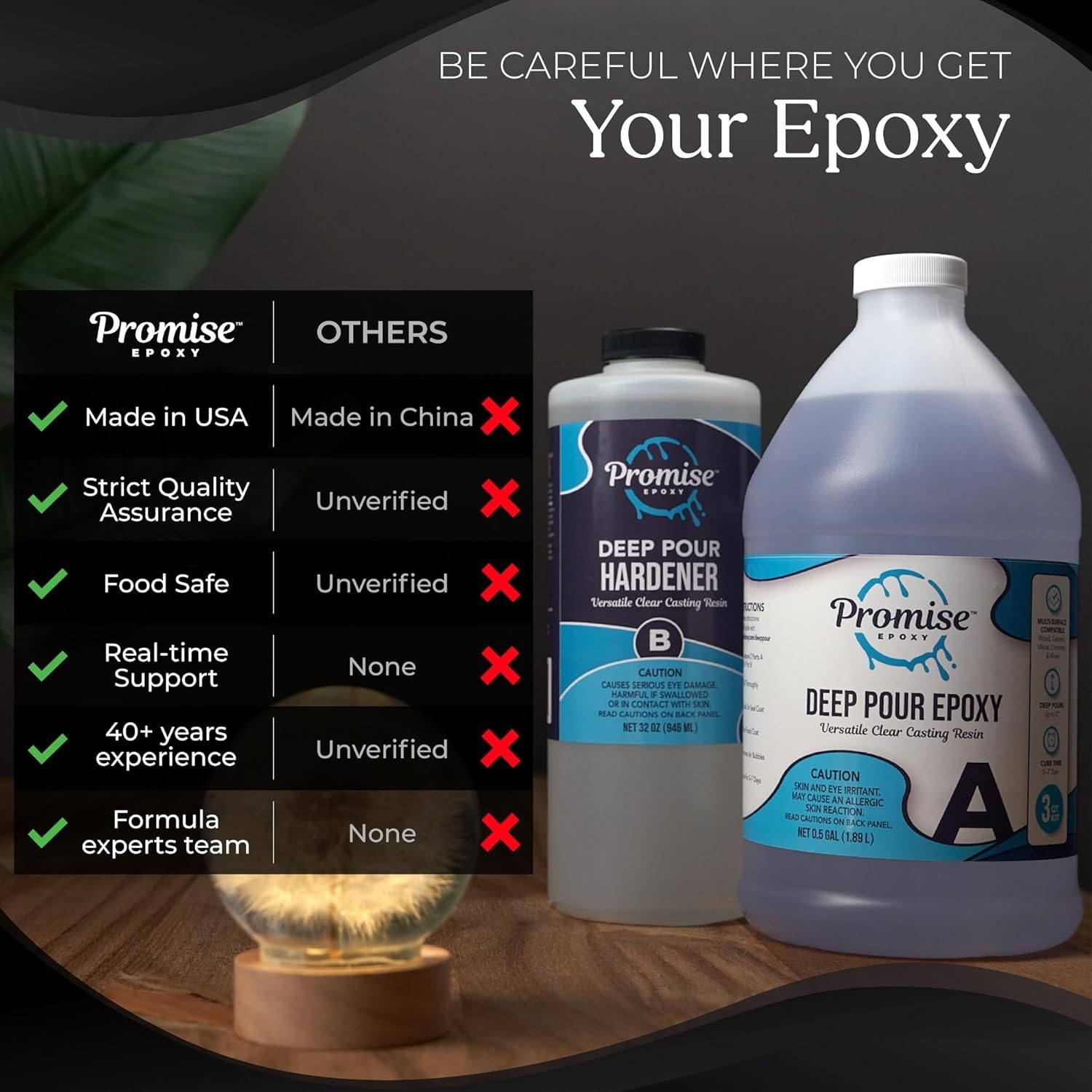3 Quart Clear Deep Pour Epoxy Resin – Perfect for River Tables & DIY Projects