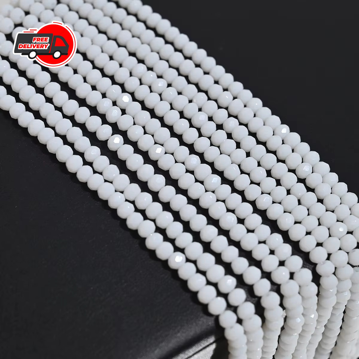 110Pcs 4MM Artificial Crystal Glass Beads Flat Round Clear Faceted Loose Spacer