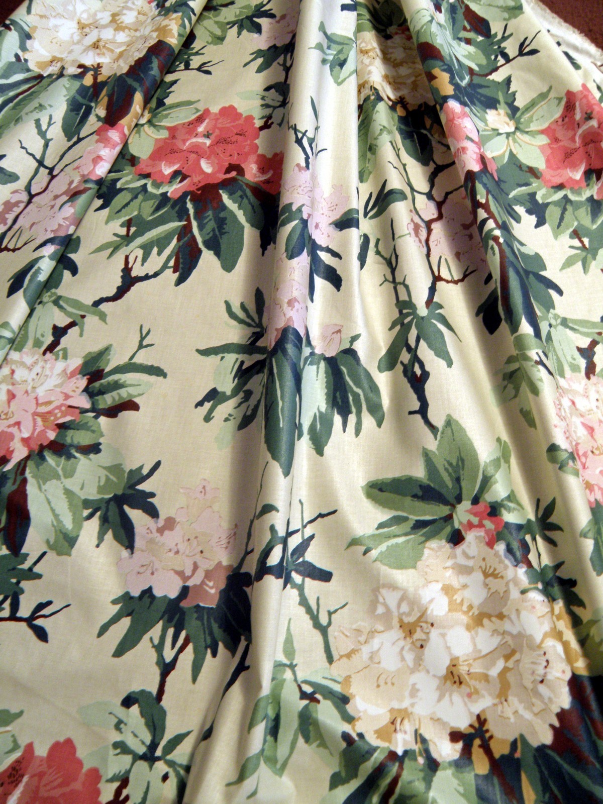 Cyrus Clark 52″ Cotton BTY SUTTON Washable Floral Print Drapery Fabric SALE SPEC