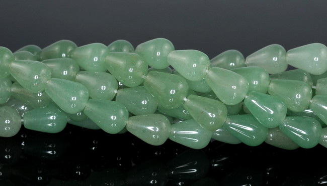 12X9MM GREEN AVENTURINE GEMSTONE TEAR DROP LOOSE BEADS 7.5″