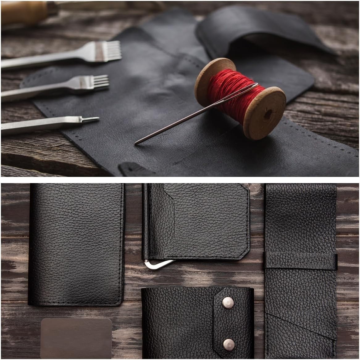 Black Leather Scraps, 1.0-2.0mm 2.5-5 oz Thick, Leather Pieces for Purses, Ke…
