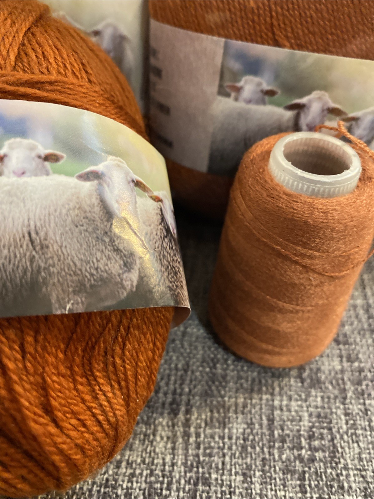 Lot Is 5 ‘CASHMERE’ Blend Yarn + 5 Matching Yarn Spools. See Photos For Details.