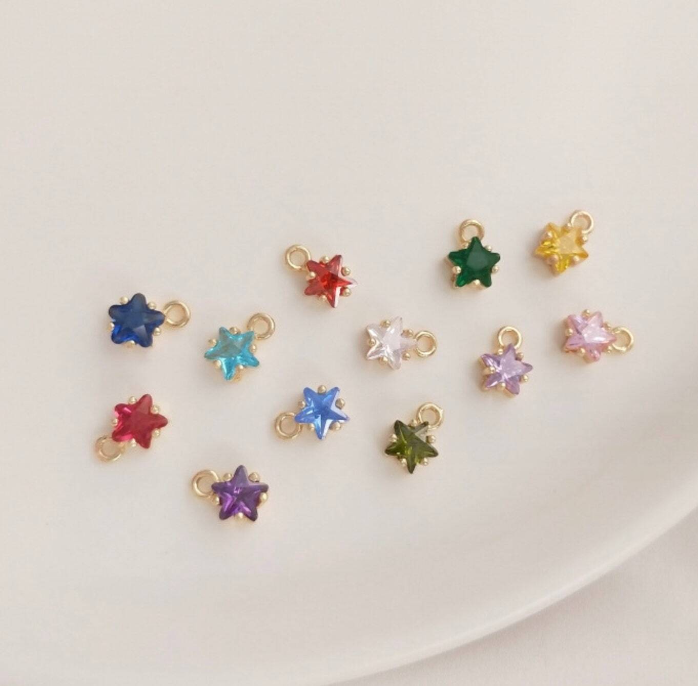 7.5MM x 5MM 14K Gold Plated Star Charms