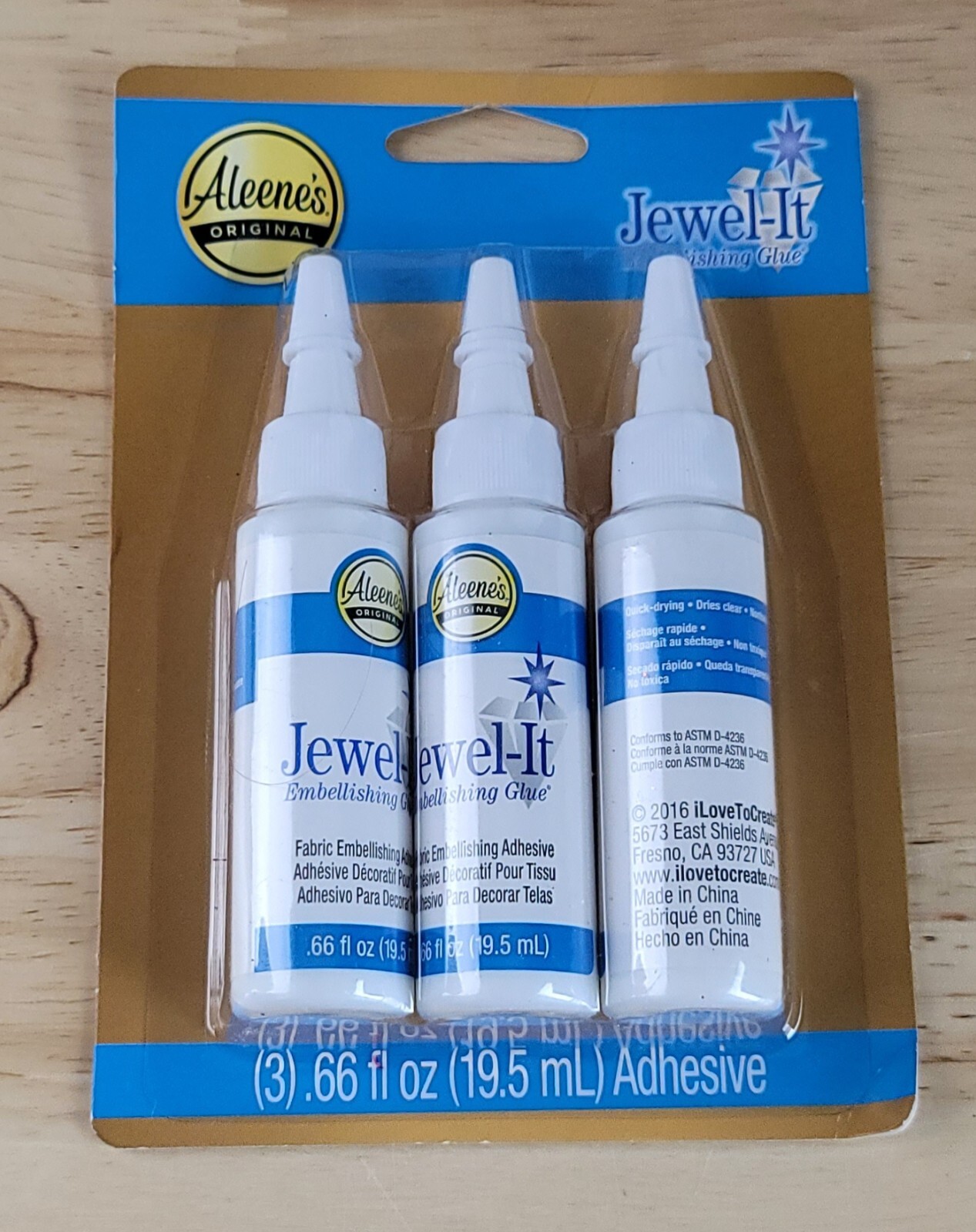 Aleene’s JEWEL IT EMBELLISHING GLUE Pack of 3 .66 Fl Oz Bottles