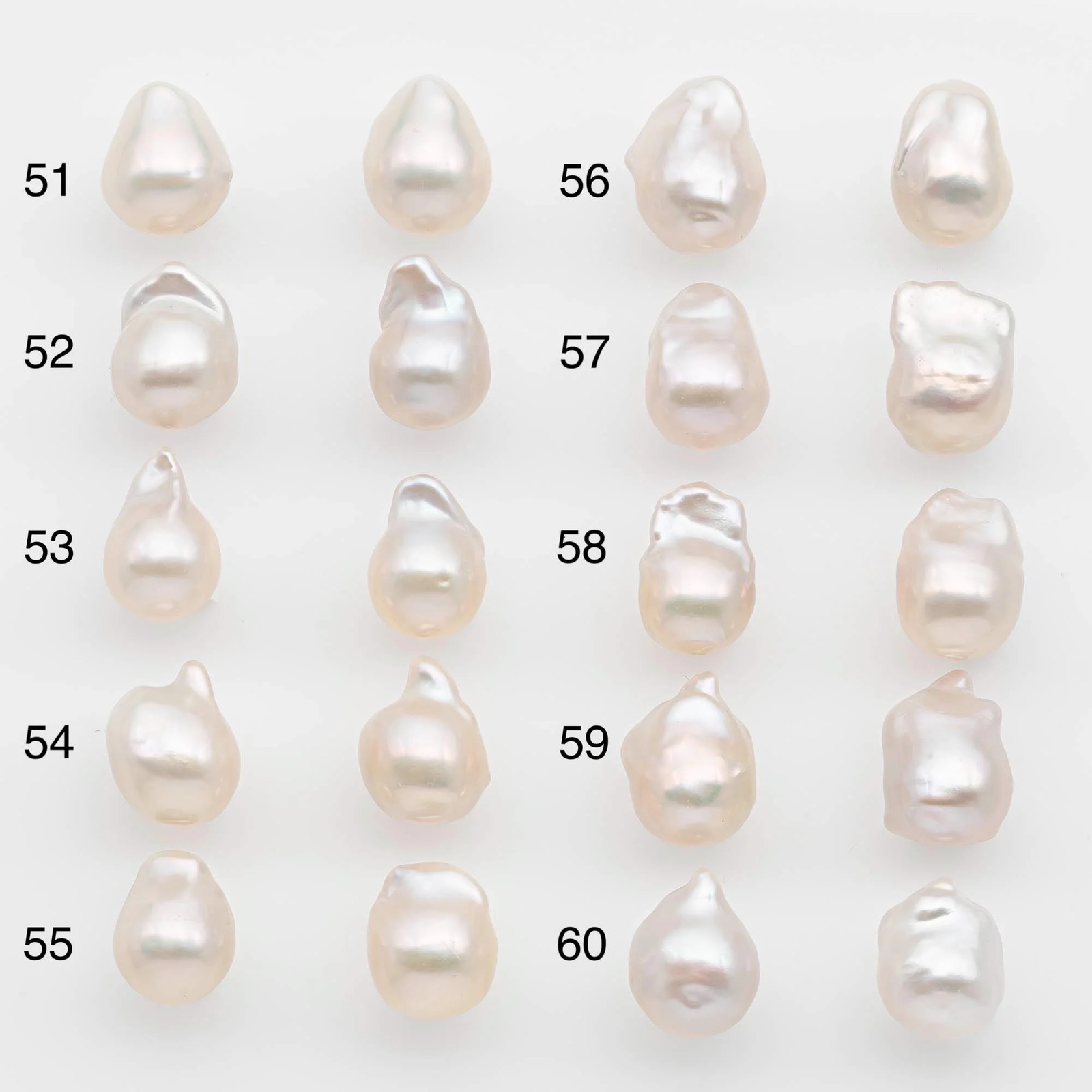 10-12mm Small Size – White Baroque Pearl Matching Pair, High Luster Freshwater