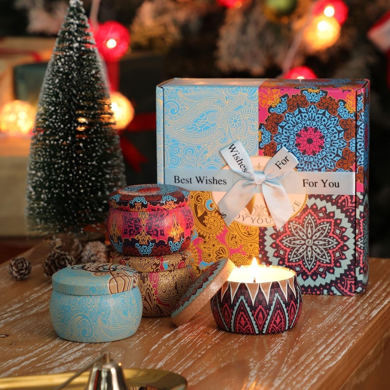 Candle Gift Set for Women, 4 Pack Long Lasting Lavender Scented Soy Candles, …