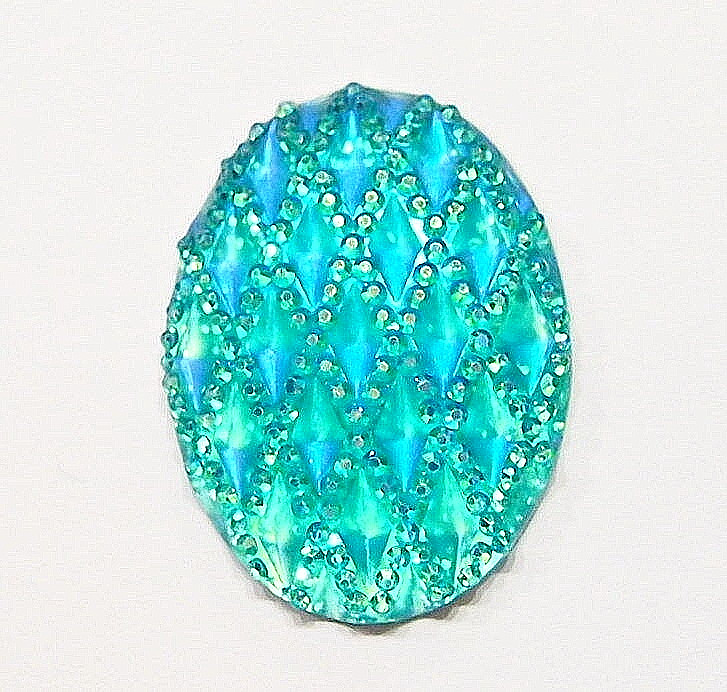 7 Colors 40x30mm Vertical or Horizontal Acrylic Faceted Faux Opal Cameos, Cabs