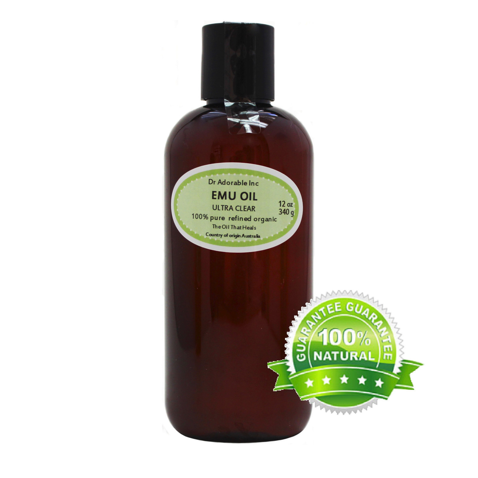 ULTRA CLEAR EMU OIL BY DR.ADORABLE 100% PURE ORGANIC NATURAL 2 OZ UP TO 7 LB