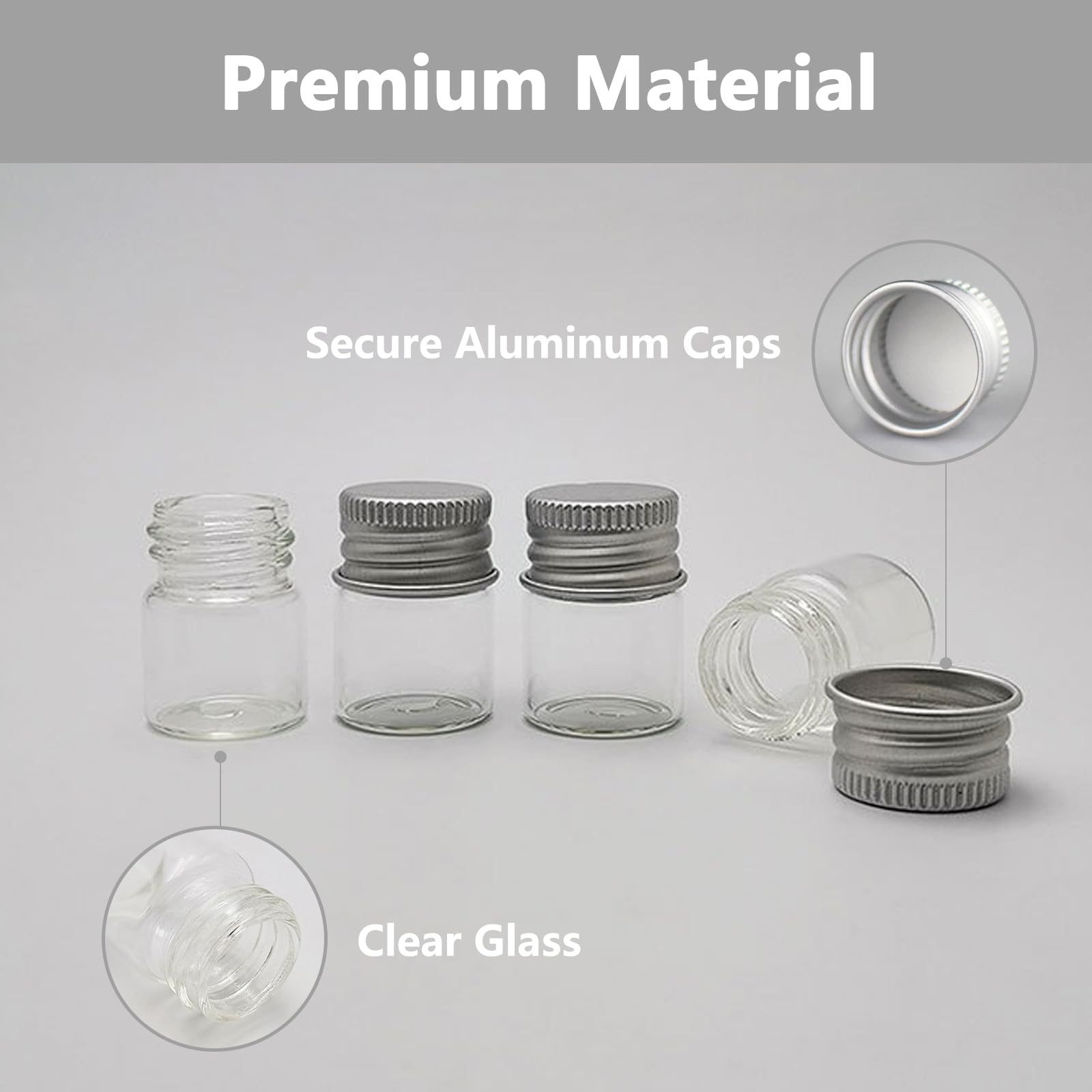 4Pcs 5ml Glass Jars with Lids Mini Glass Bottles Tiny Miniature Bottles Screw…