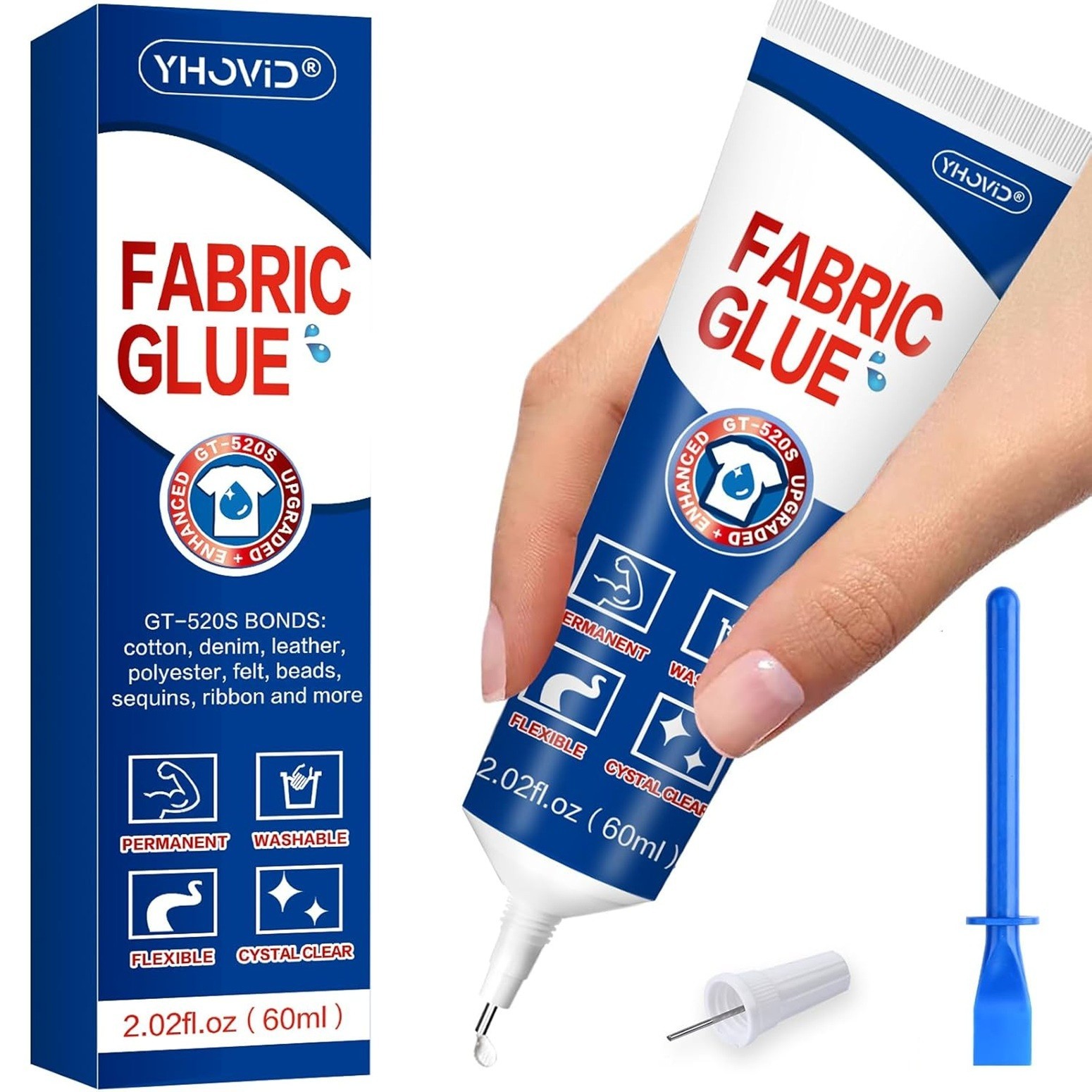 Fabric Glue Mighty Mend Fabric Glue Permanent Clear Washable Clothing Glue 60ML