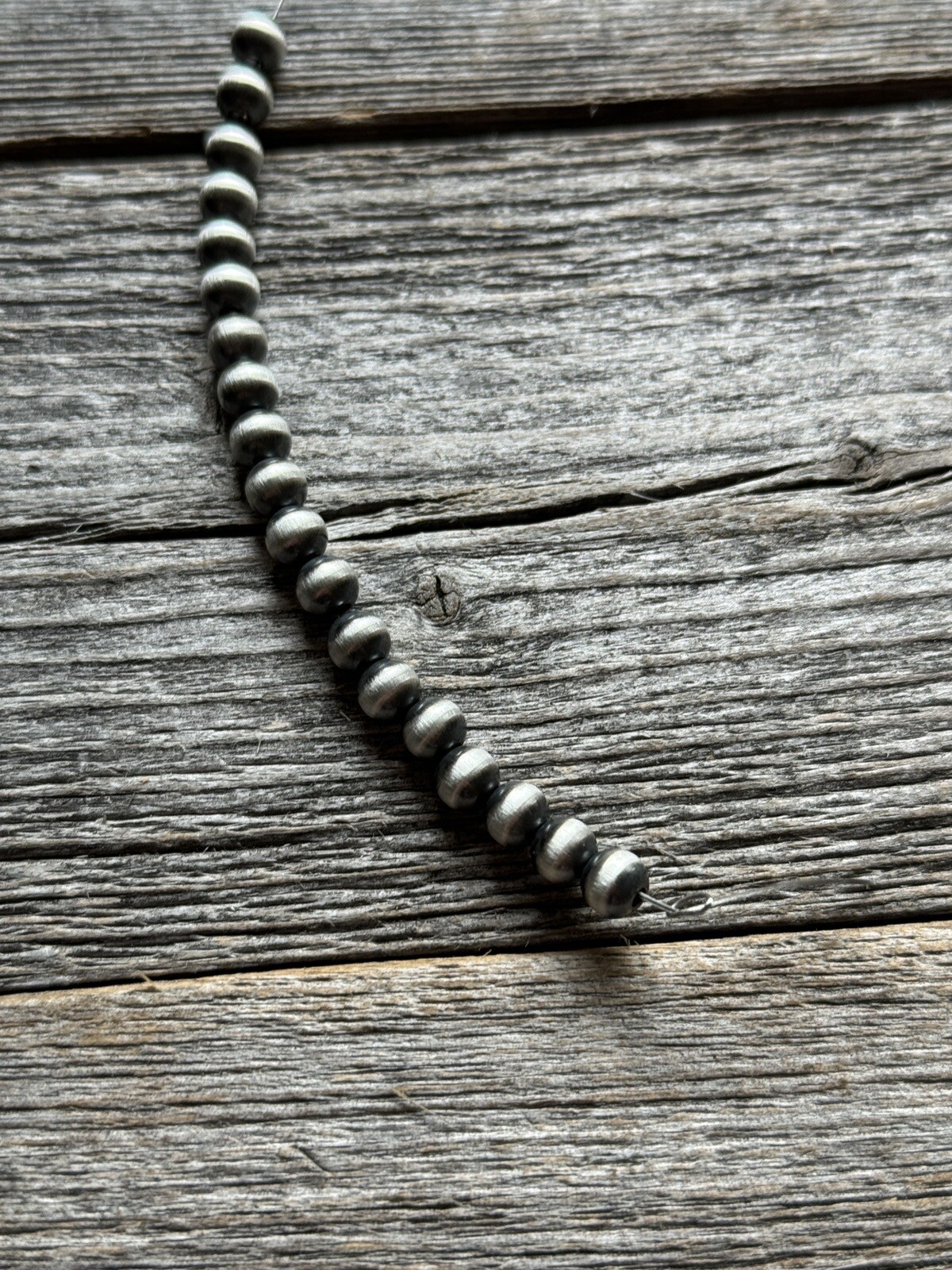 925 Sterling Silver “Navajo Style” 6mm Pearl Seamless Loose Beads Lot of 20 Bead