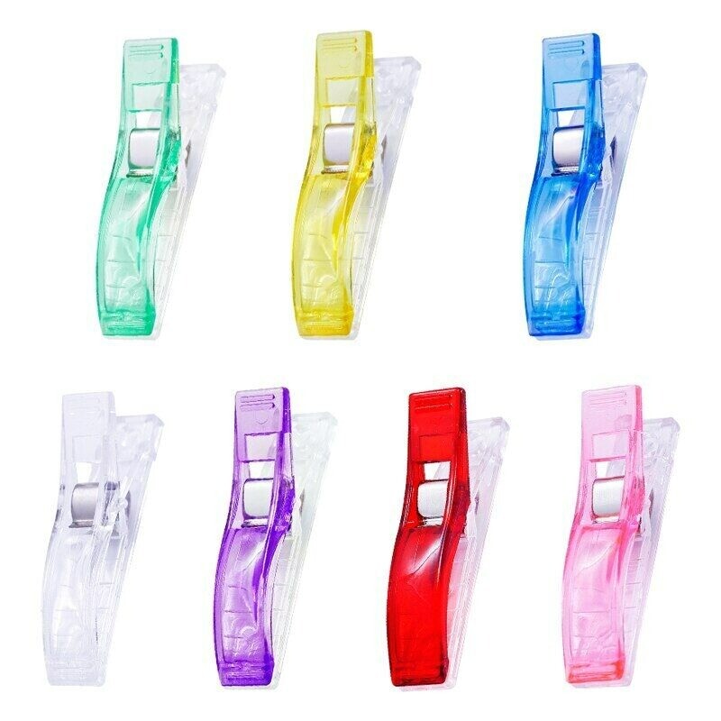 50Pcs 7 Colors Large Sewing Clips Fabric Clips Jumbo Wonder Clips Office Clamps