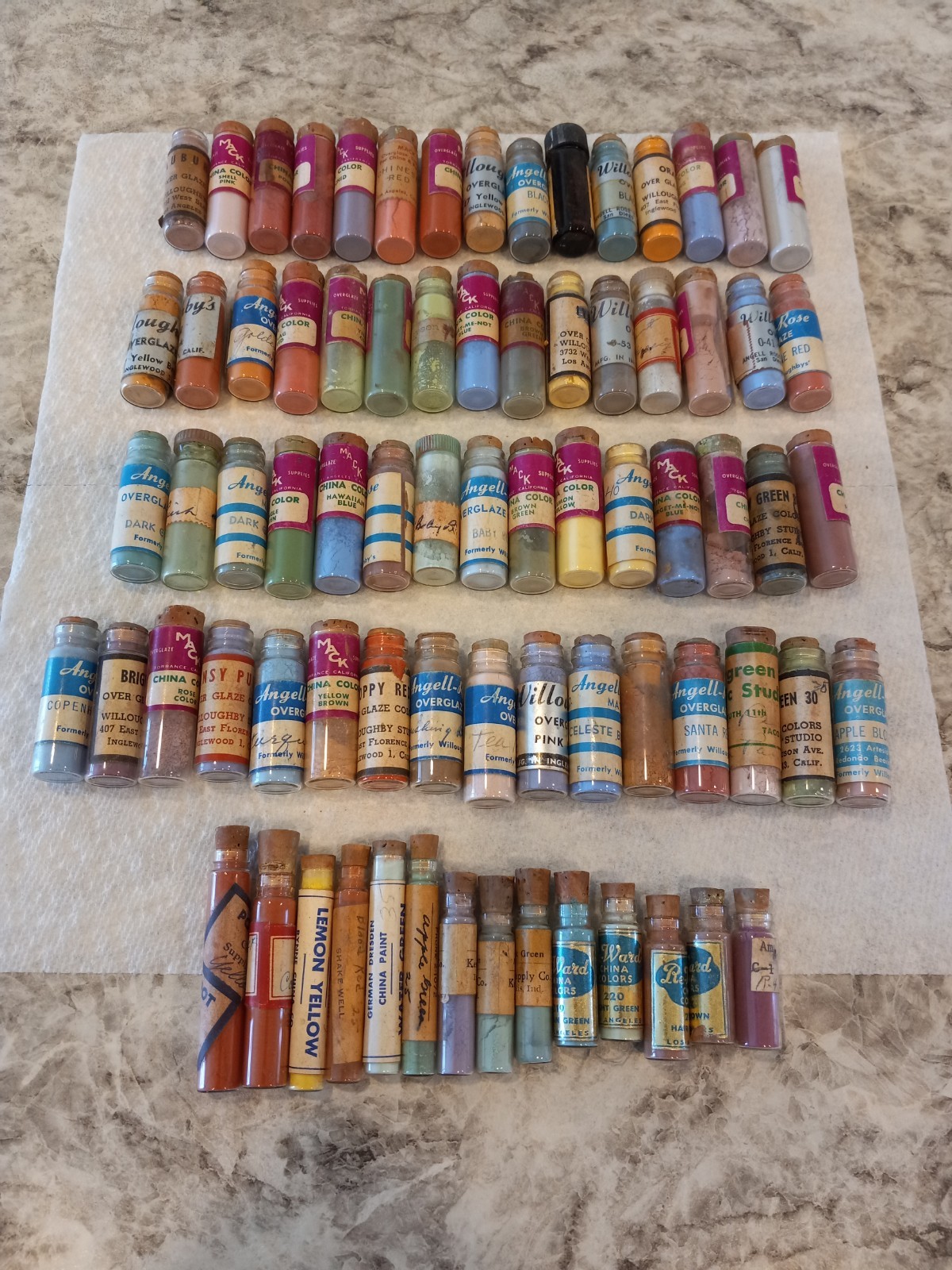 VTG Lot Of 135 China Paint Porcelain Dry Powder Various Manufacturers Most Full