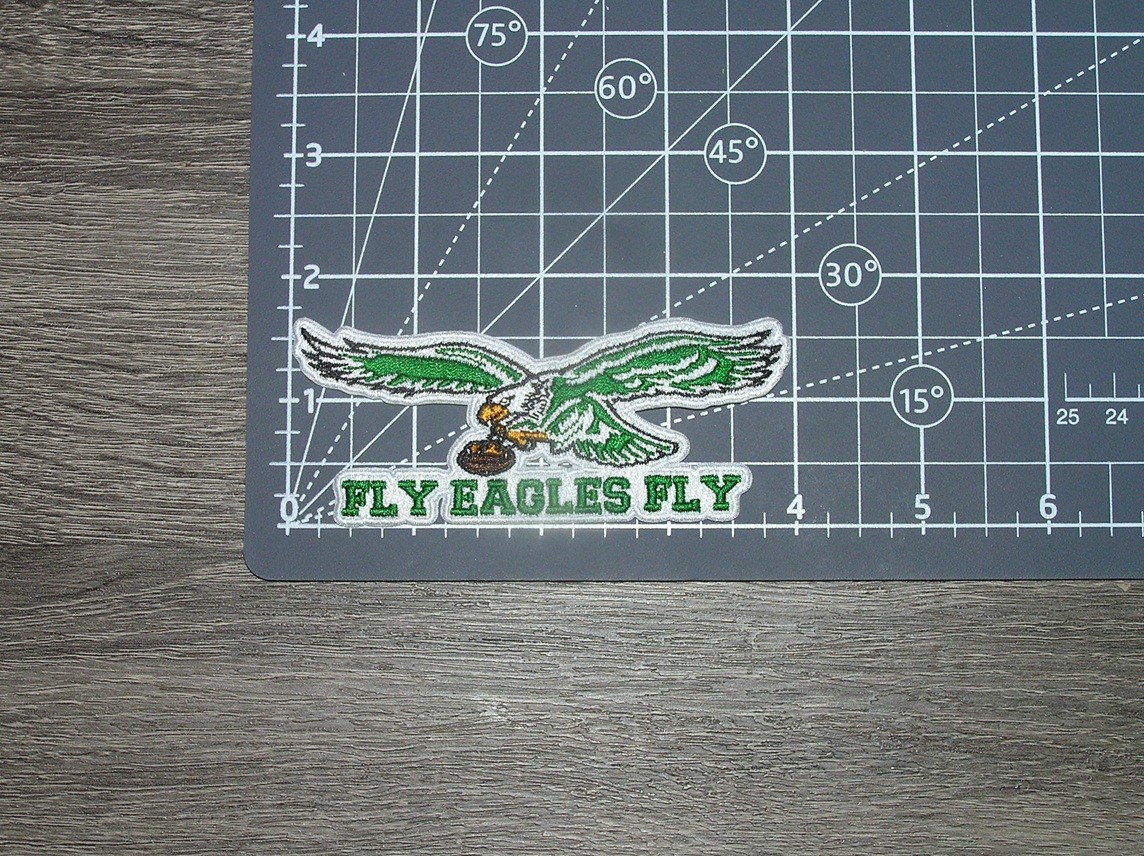 Philadelphia Eagles Fly Eagles Fly Retro Embroidered Iron On Patch 4″ x 1.75″