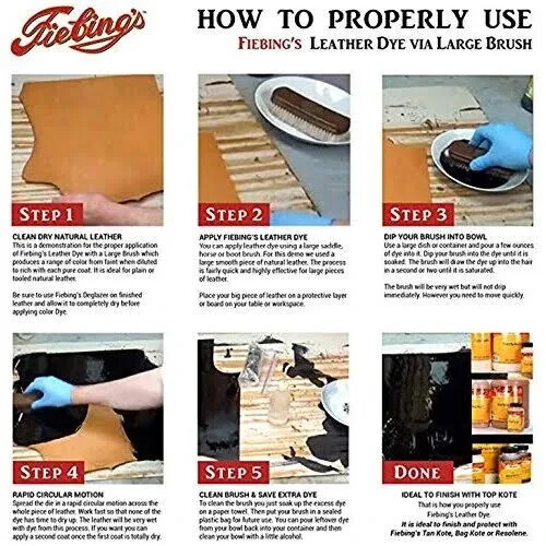 Fiebing’s Leather Dye Black 4 oz. with Applicator for Shoes Boots Bags Brand NEW