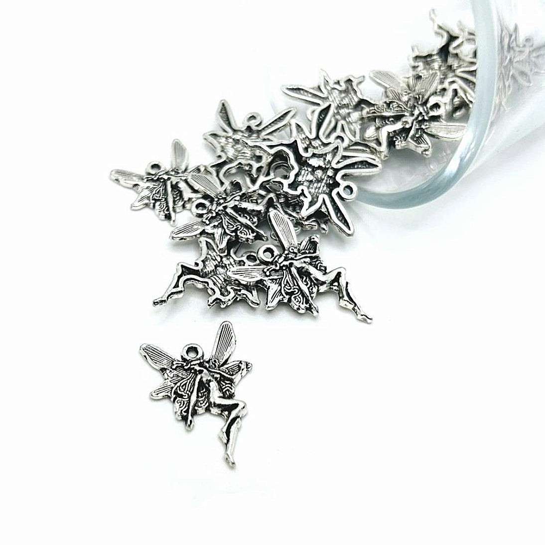 Silver Fairy Sprite Charms, 15x21mm – US Seller