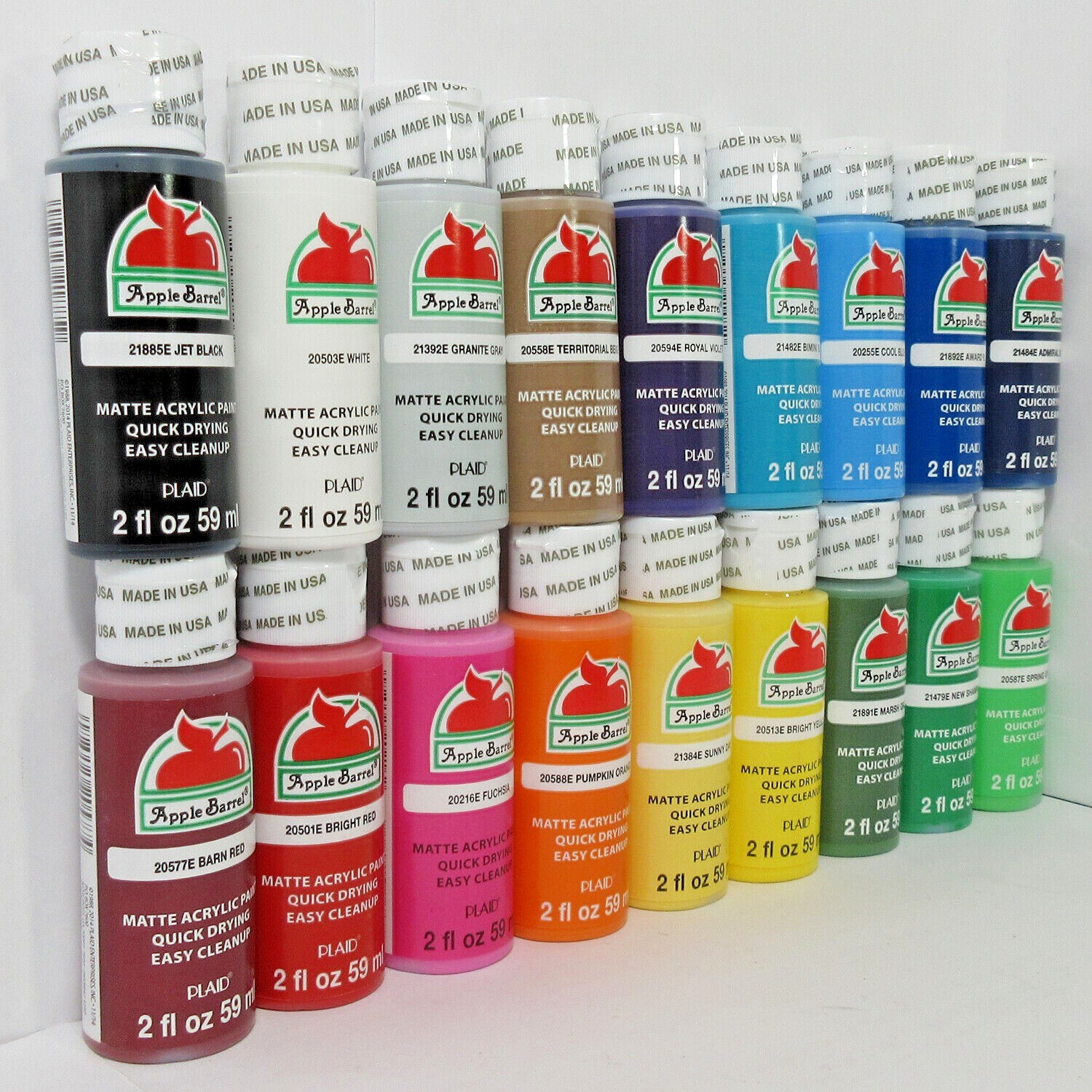 Apple Barrel Acrylic Paint Craft 2 oz Matte Pick Any Color Build Art Set