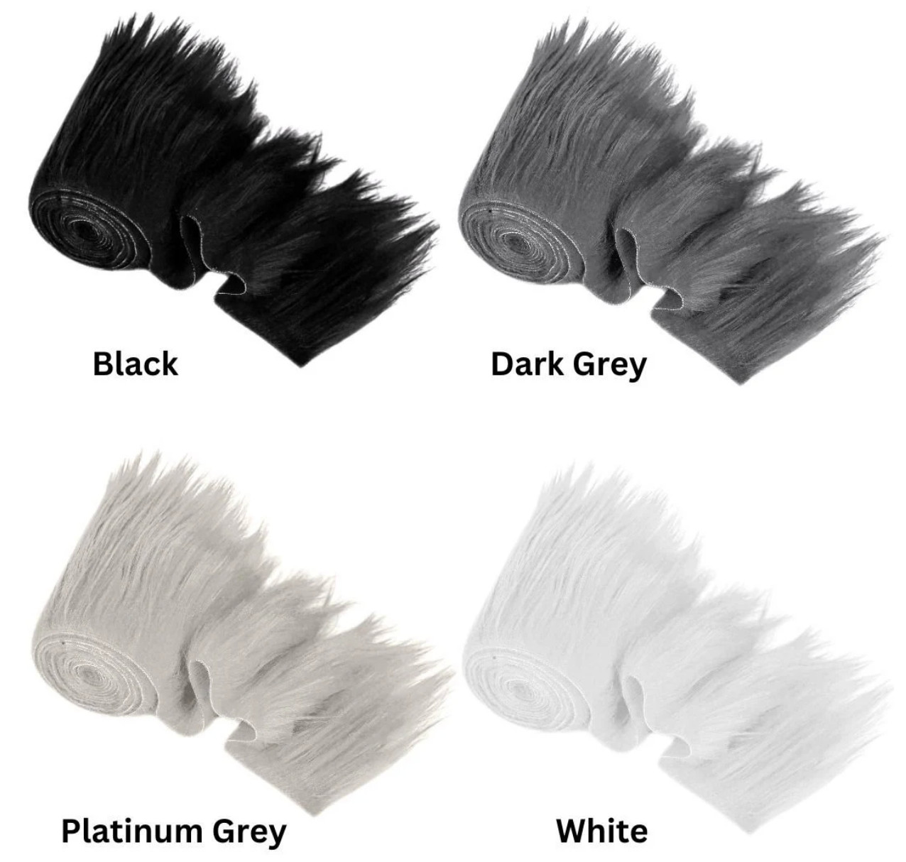 FabricLA | 60 inch Shaggy Faux Fur Fabric Trim Ribbon | 28 Colors to choose