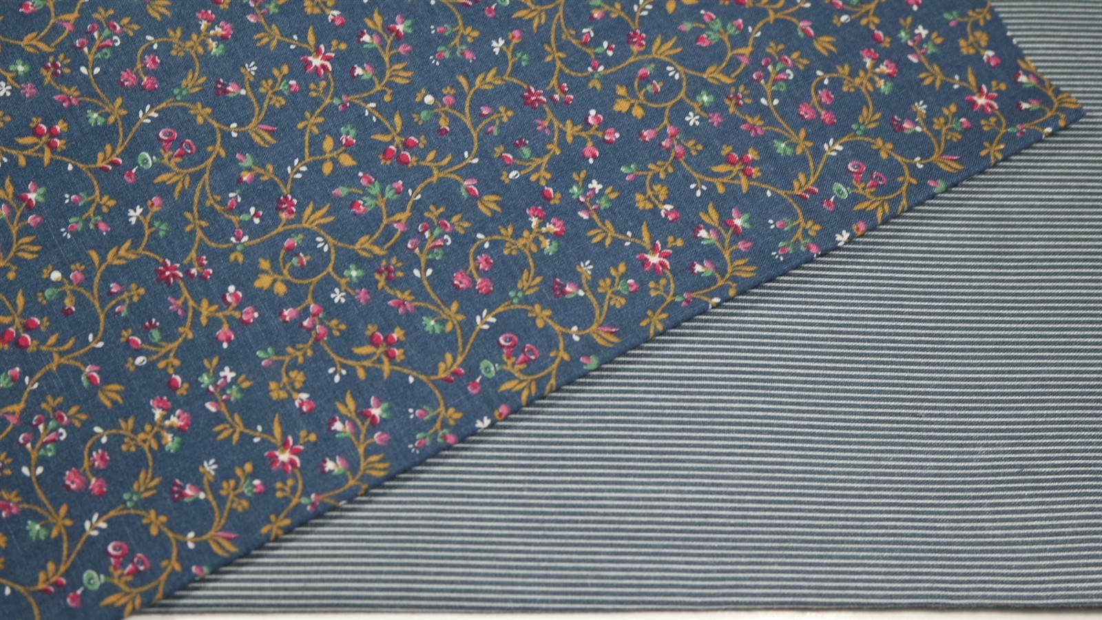Indigo Navy Vintage Blue Calico Floral Dot Stripe Vintage Quilt Fabric Scrap Lot