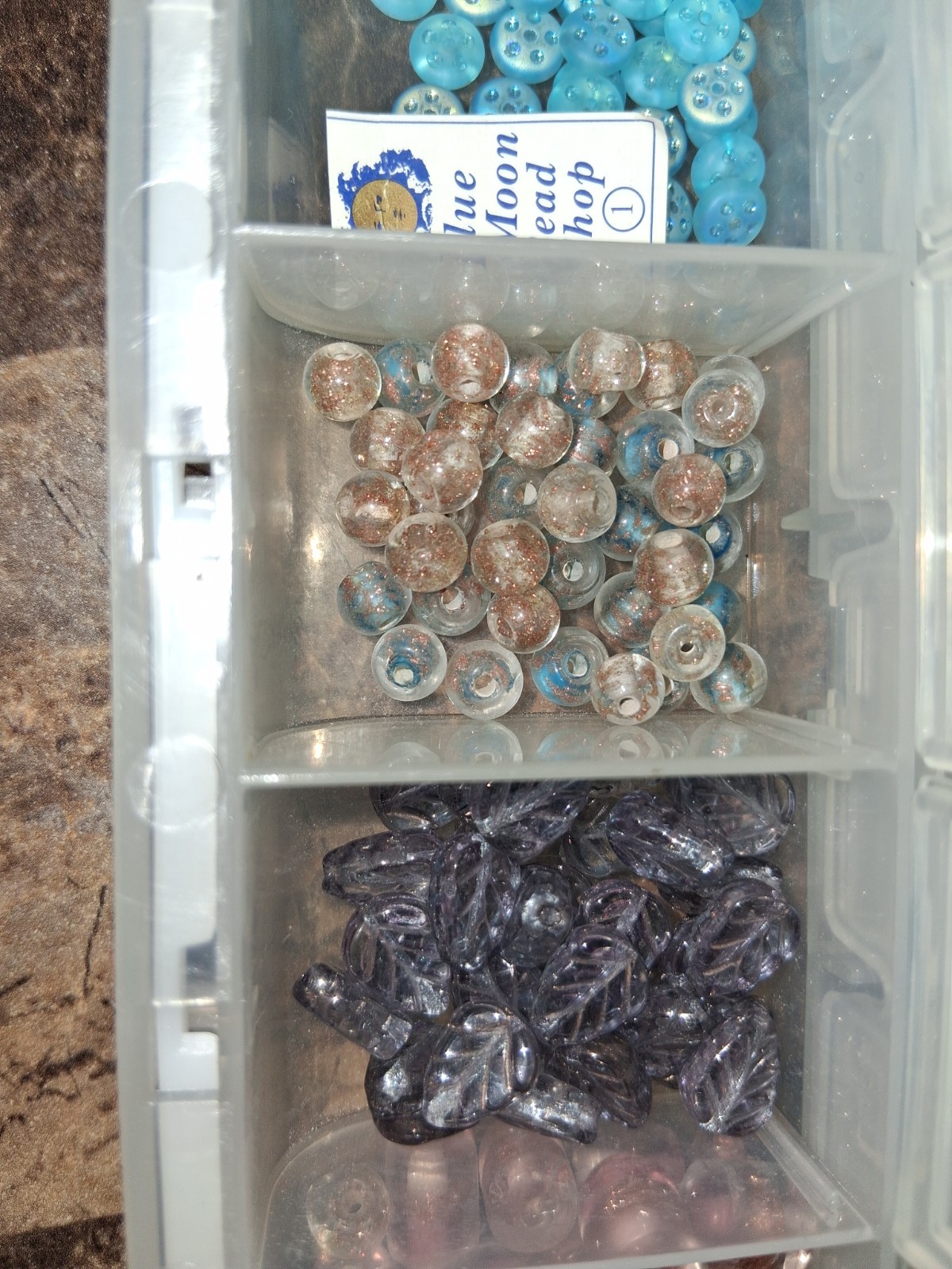 Blue Moon Glossy Glass Bead Lot Multicolor Assorted Mix Loose