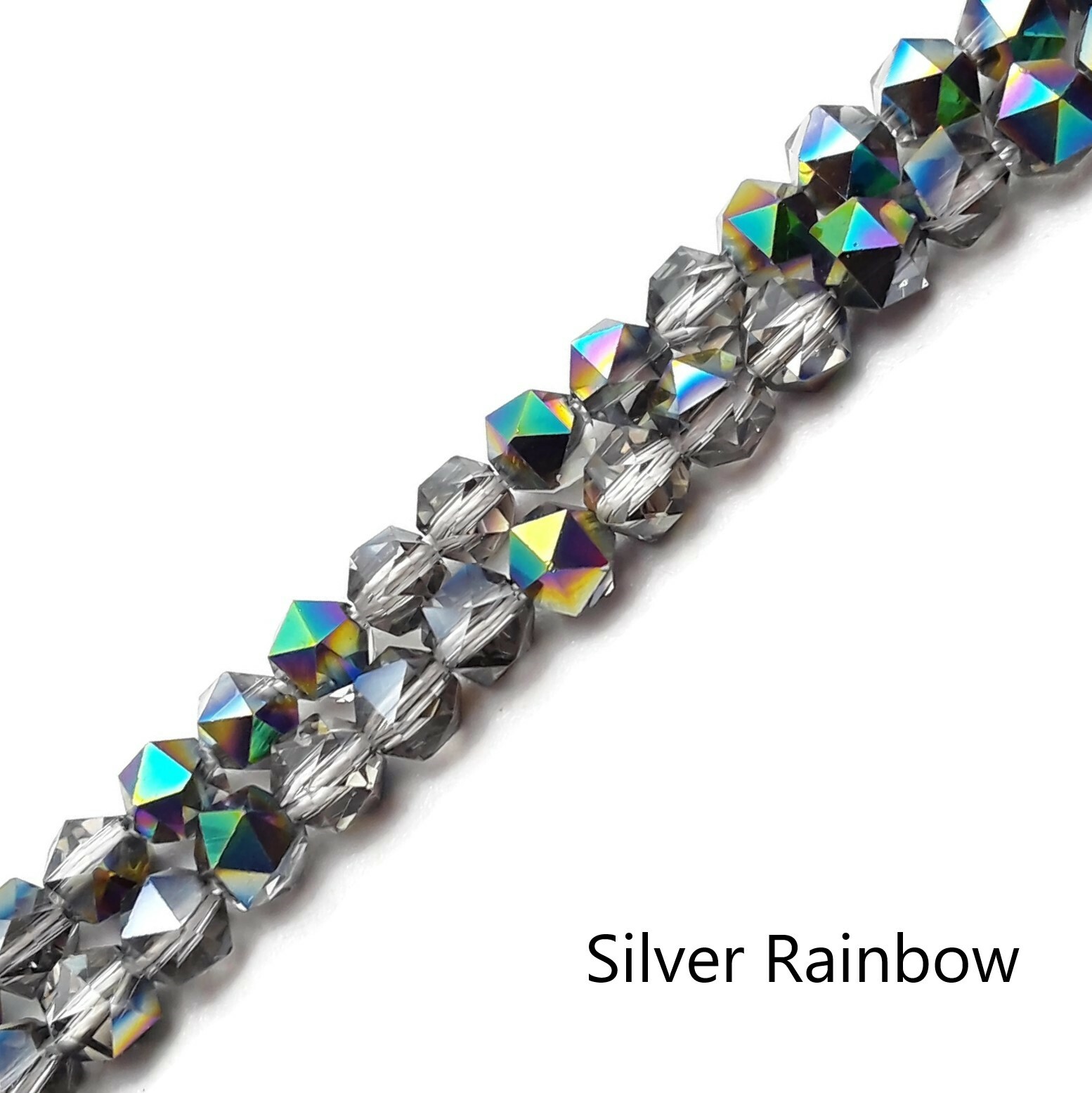 Crystal Glass Faceted Star Cut Round Beads 6mm 13″ Strand