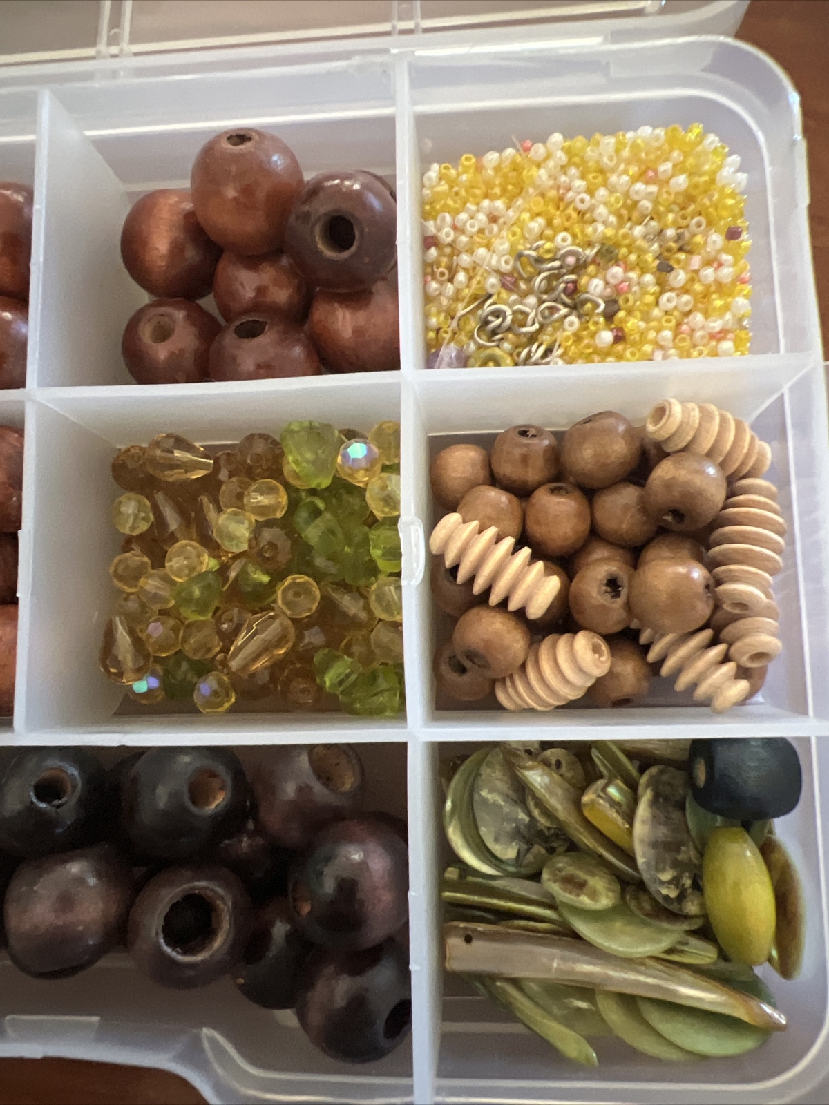 Bulk Buy Beads Container Wood plastic Acrylic Glass Shell Mix Round Seed Faceted