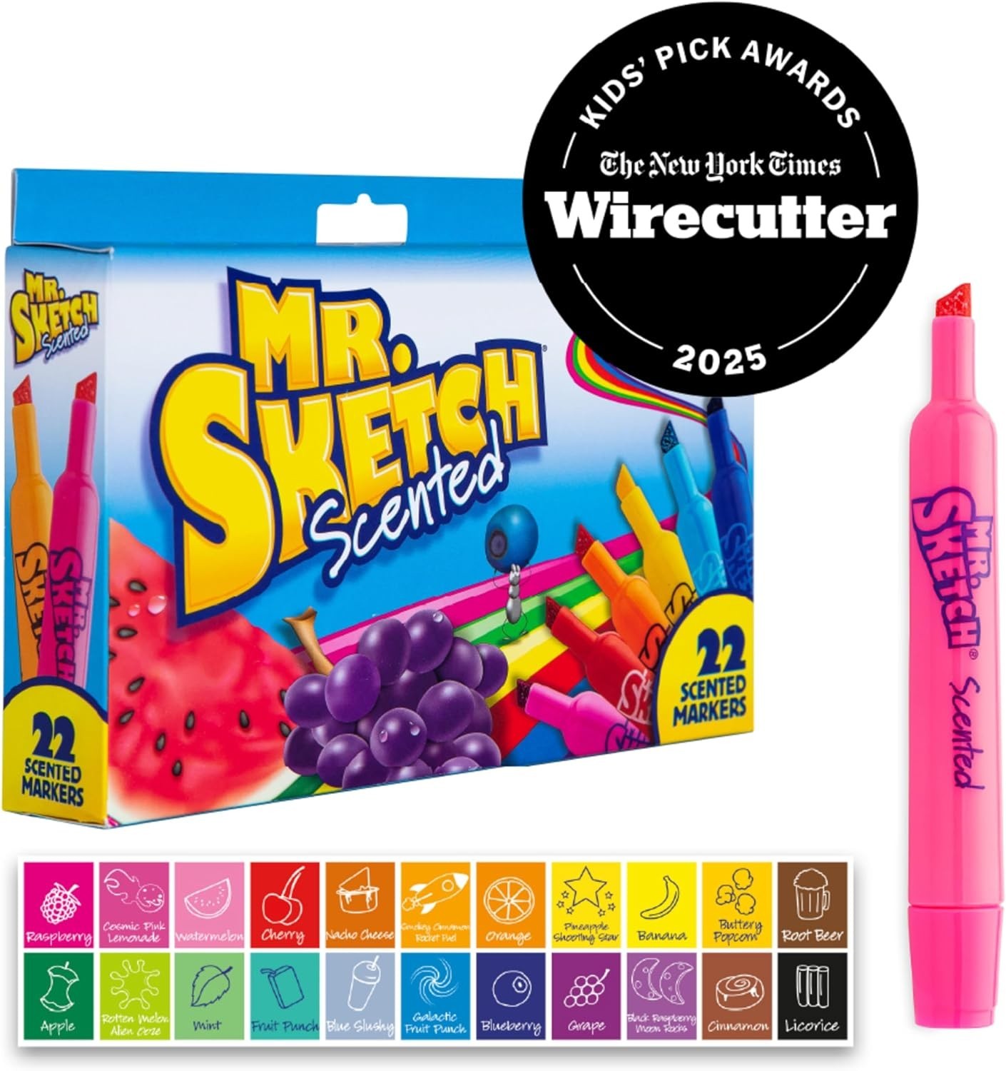 Vibrant Scented Coloring Markers – 22 Non-Toxic Chisel Tip Pens for Kids