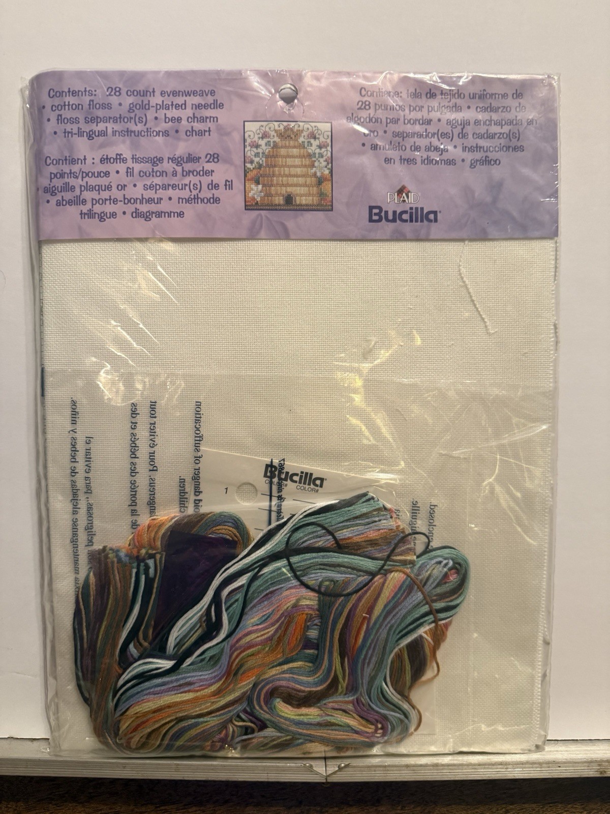 Bucilla Plaid “Beehive Sampler” Counted Cross Stitch Kit #42833 (2001) – NEW