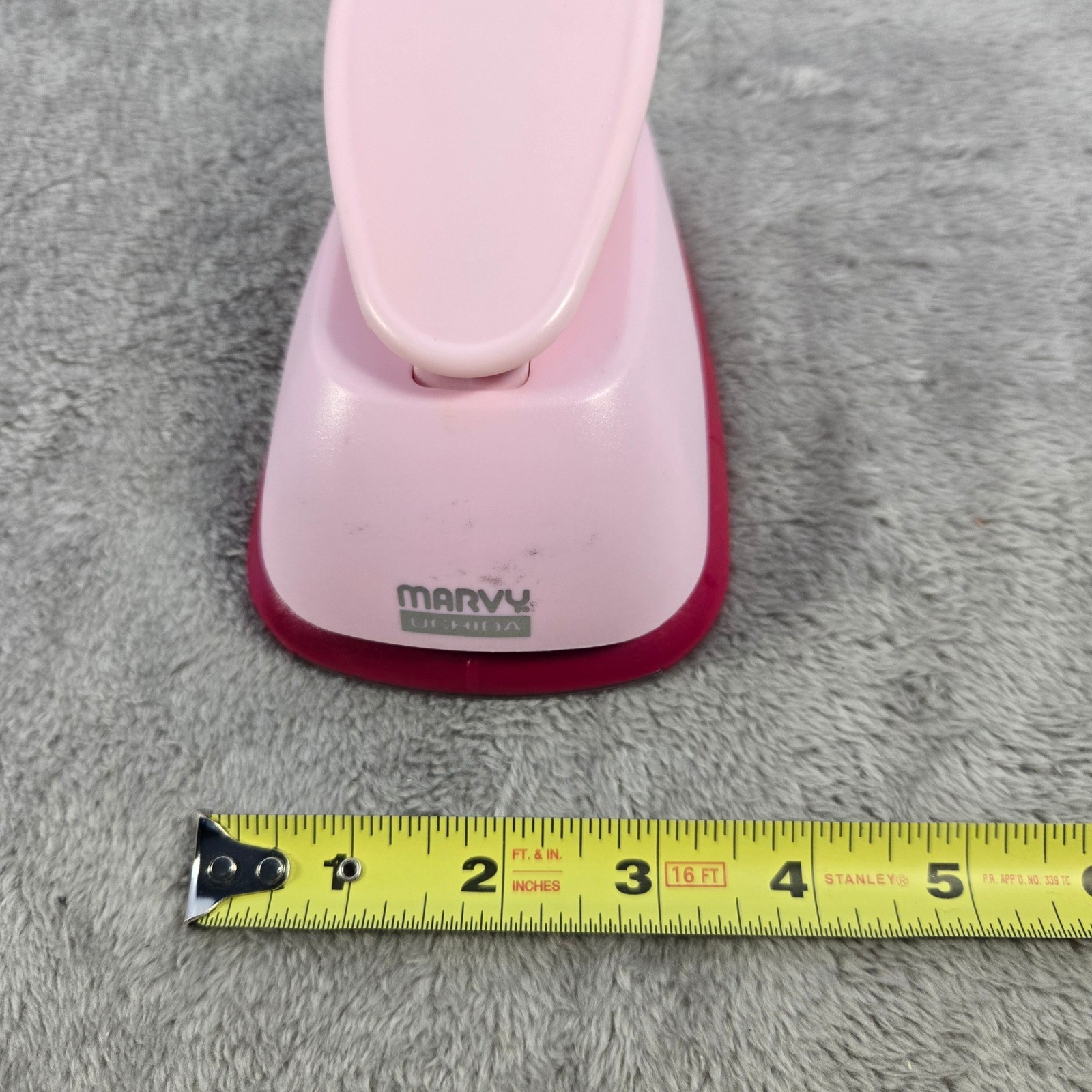 Marvy Uchida Mega Paper Punch Rectangle Shape Pink Craft Scrapbooking Tool