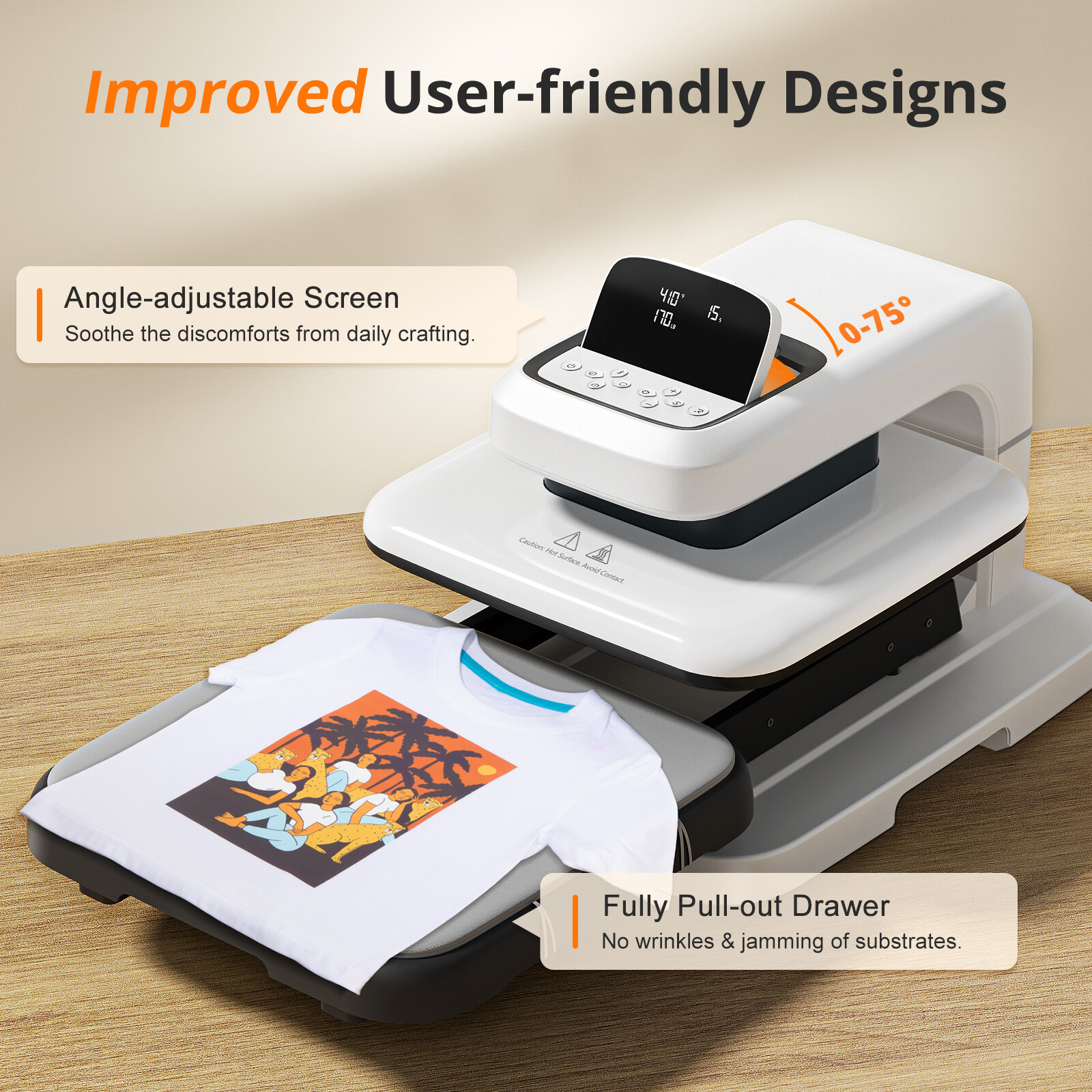 HTVRONT Auto Heat Press 2 15x15in Sublimation Transfer Printer+Accessories Kit