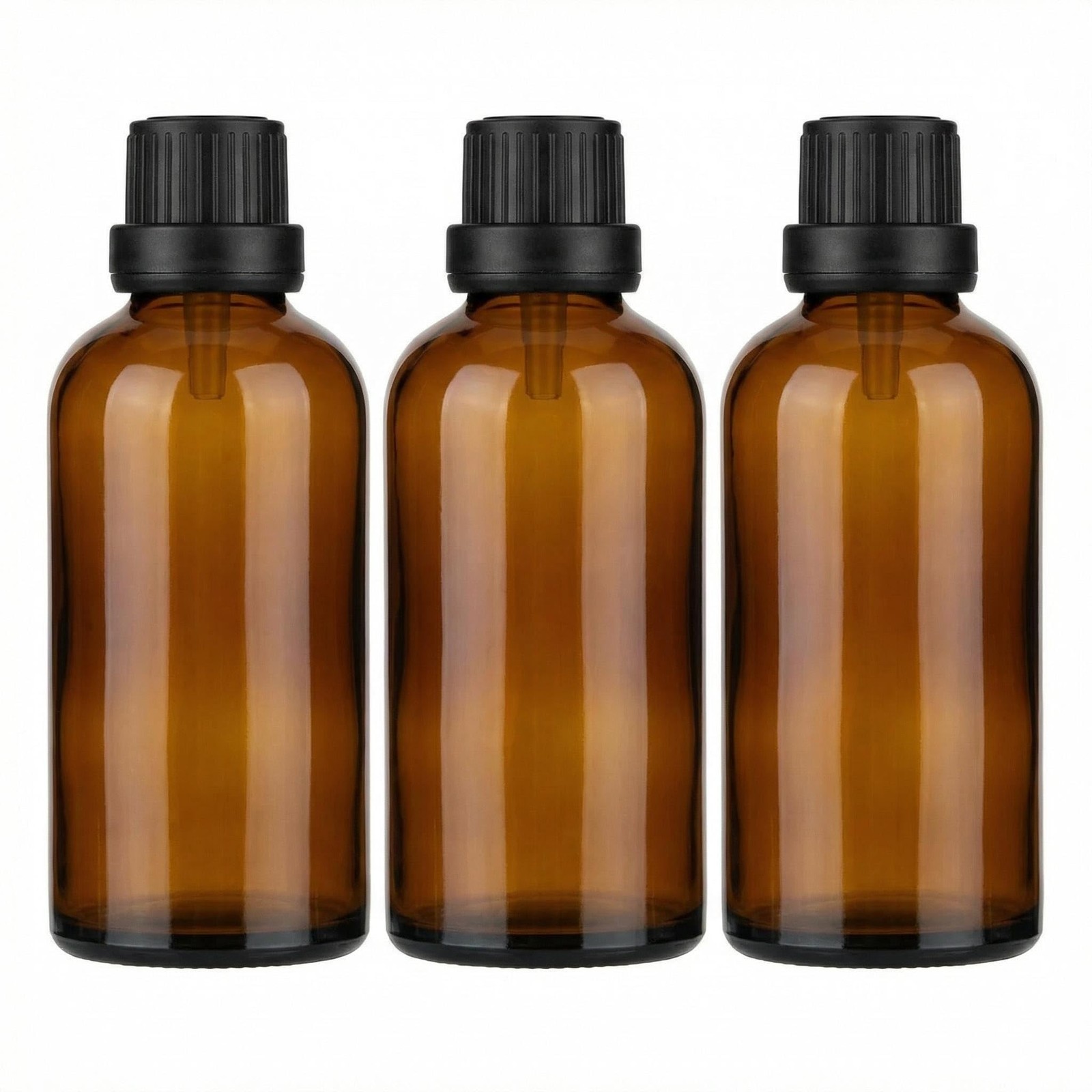 3PCS 100ML Empty Amber Glass Essential Oil Bottles 100ml/3.4 Ounce, amber